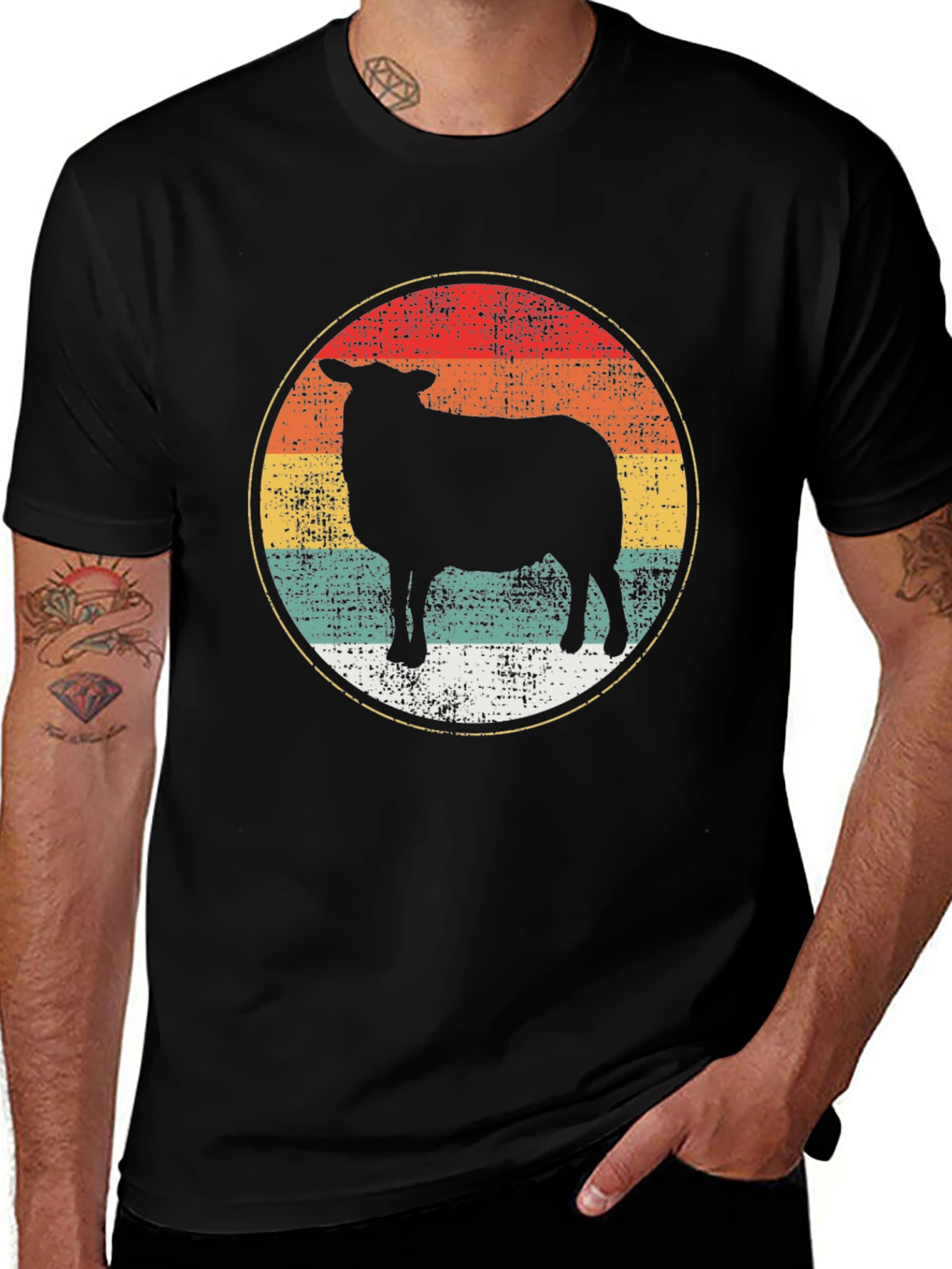 Variant 13 of Retro Sheep Graphic Tee - Vintage Style Shirt