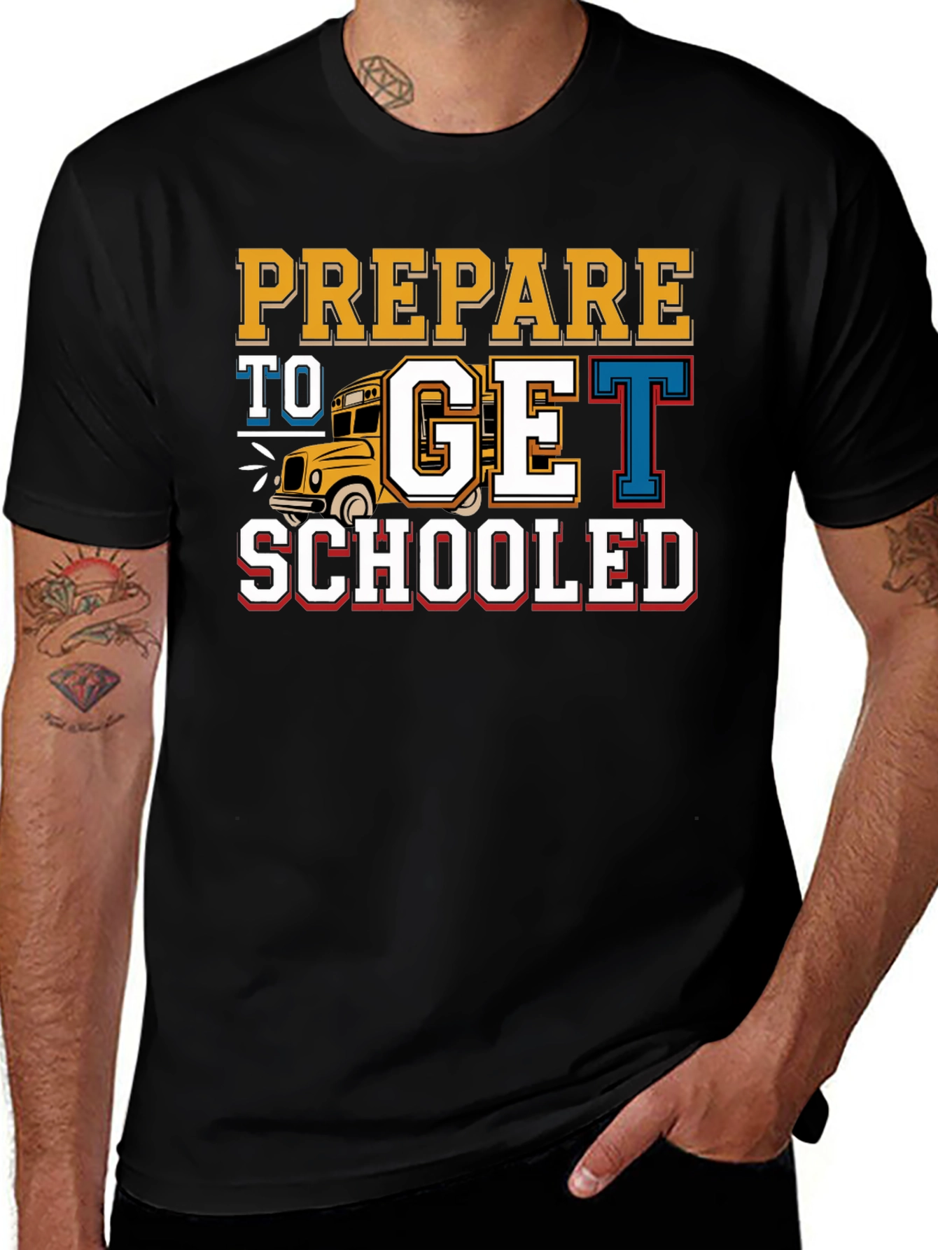 Black Prepare to Get Schooled T-Shirt Back to School main image