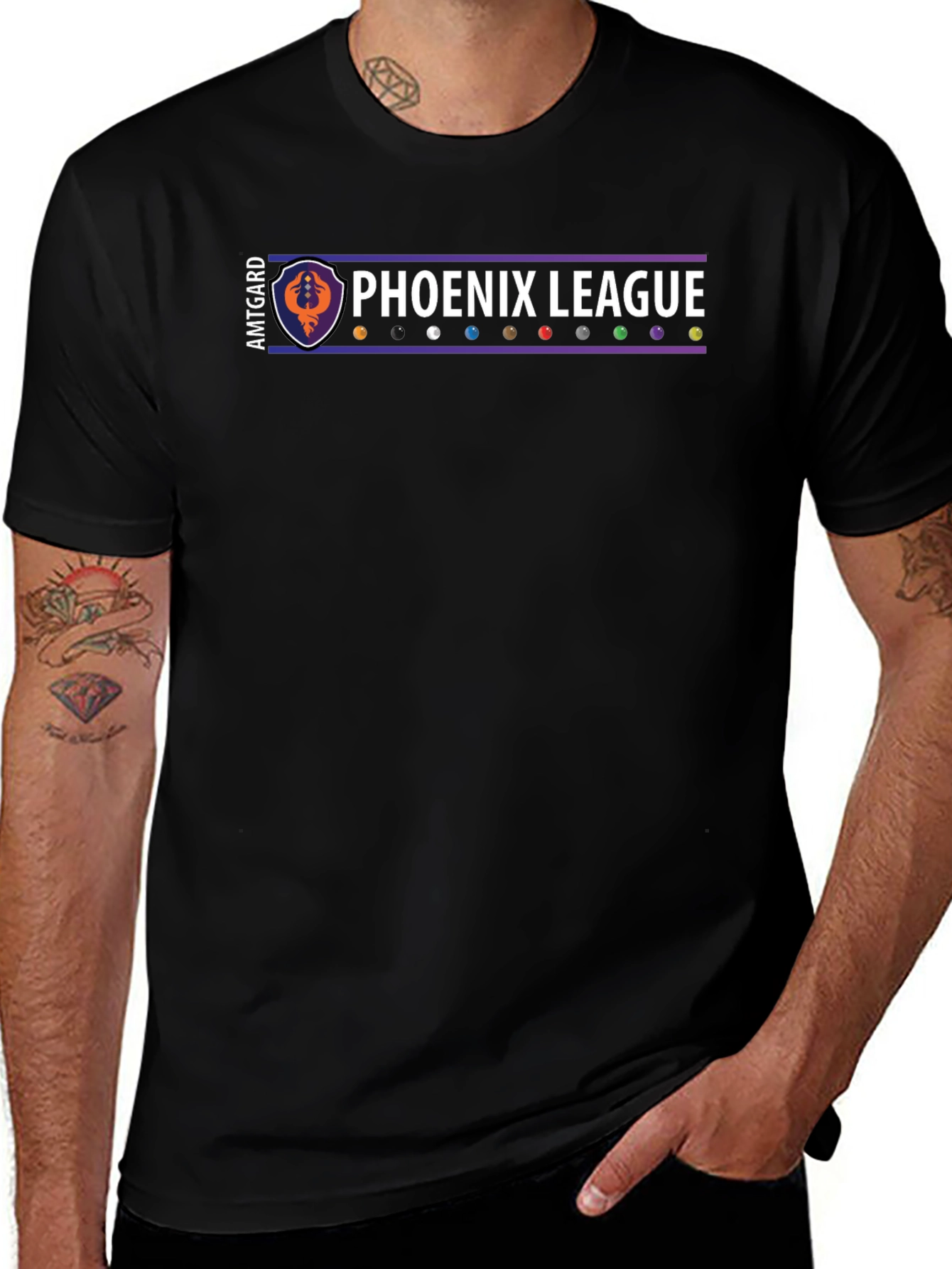 Amtgard Phoenix League Black T-Shirt