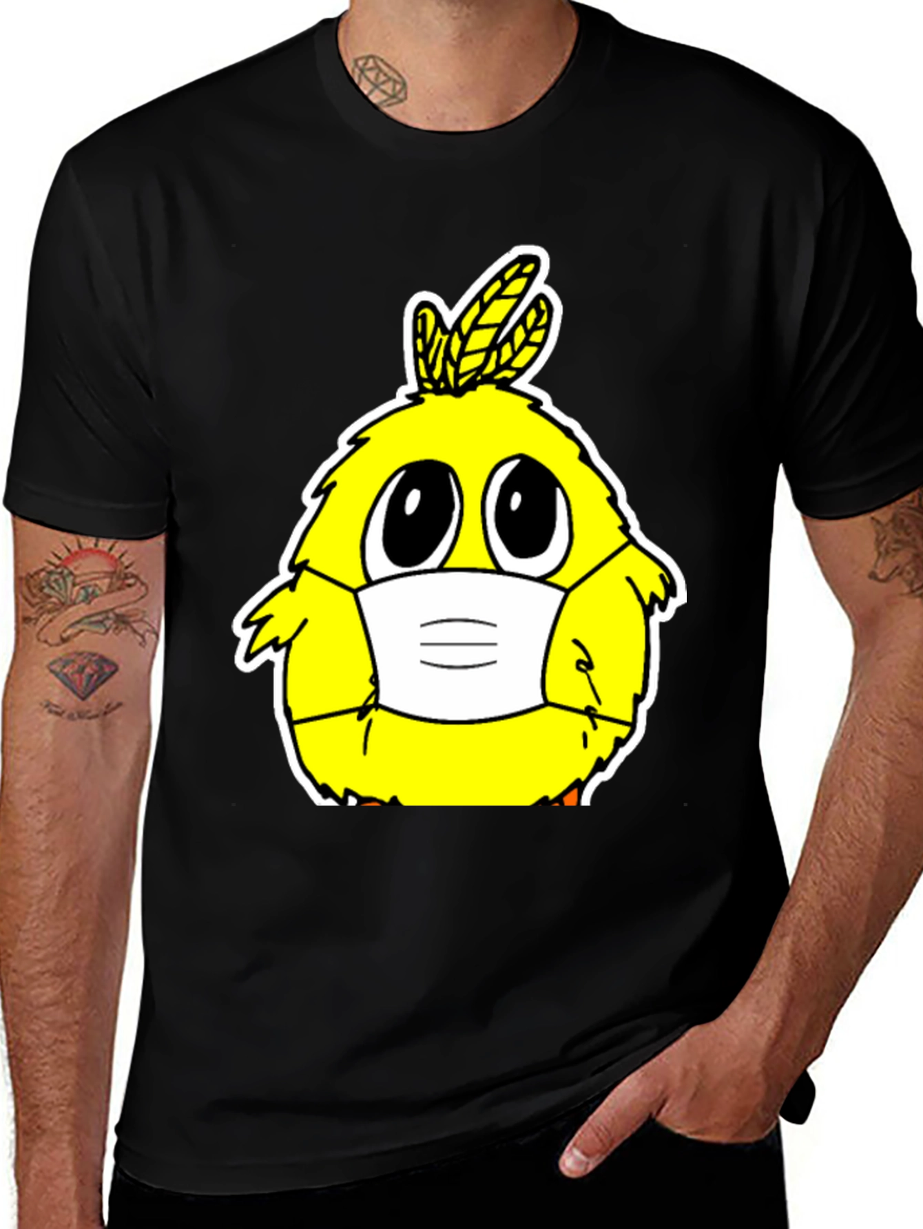 Variant 3 of Cute Cartoon Chick with Mask T-Shirt