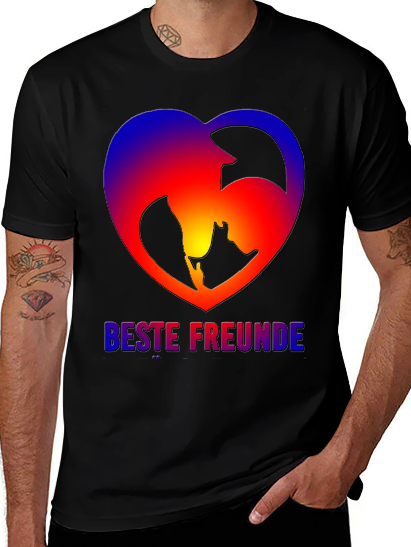 Variant 17 of Best Friends Dog & Owner Heart T-Shirt