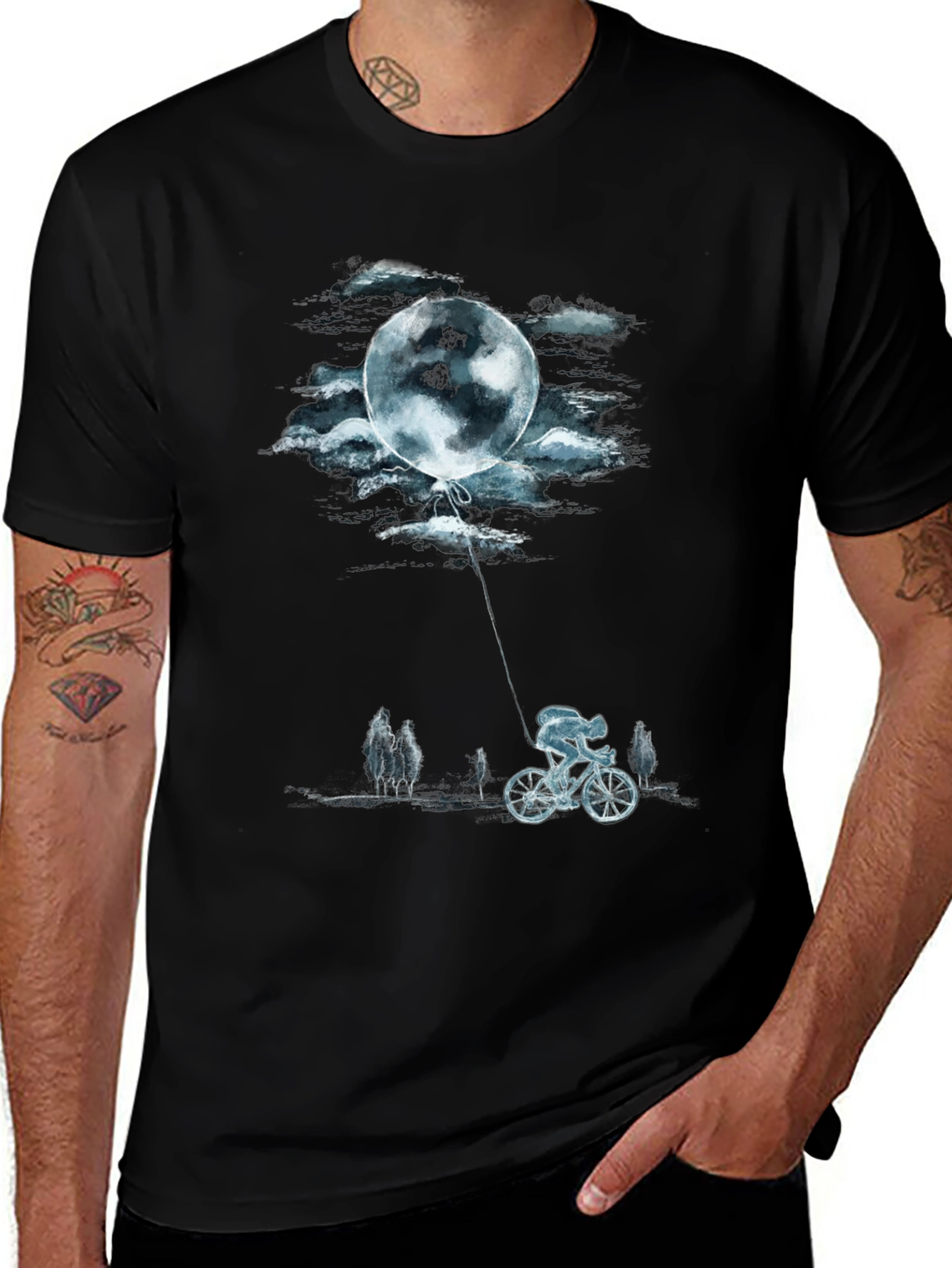 Variant 19 of Moon Ride Graphic Tee - Black