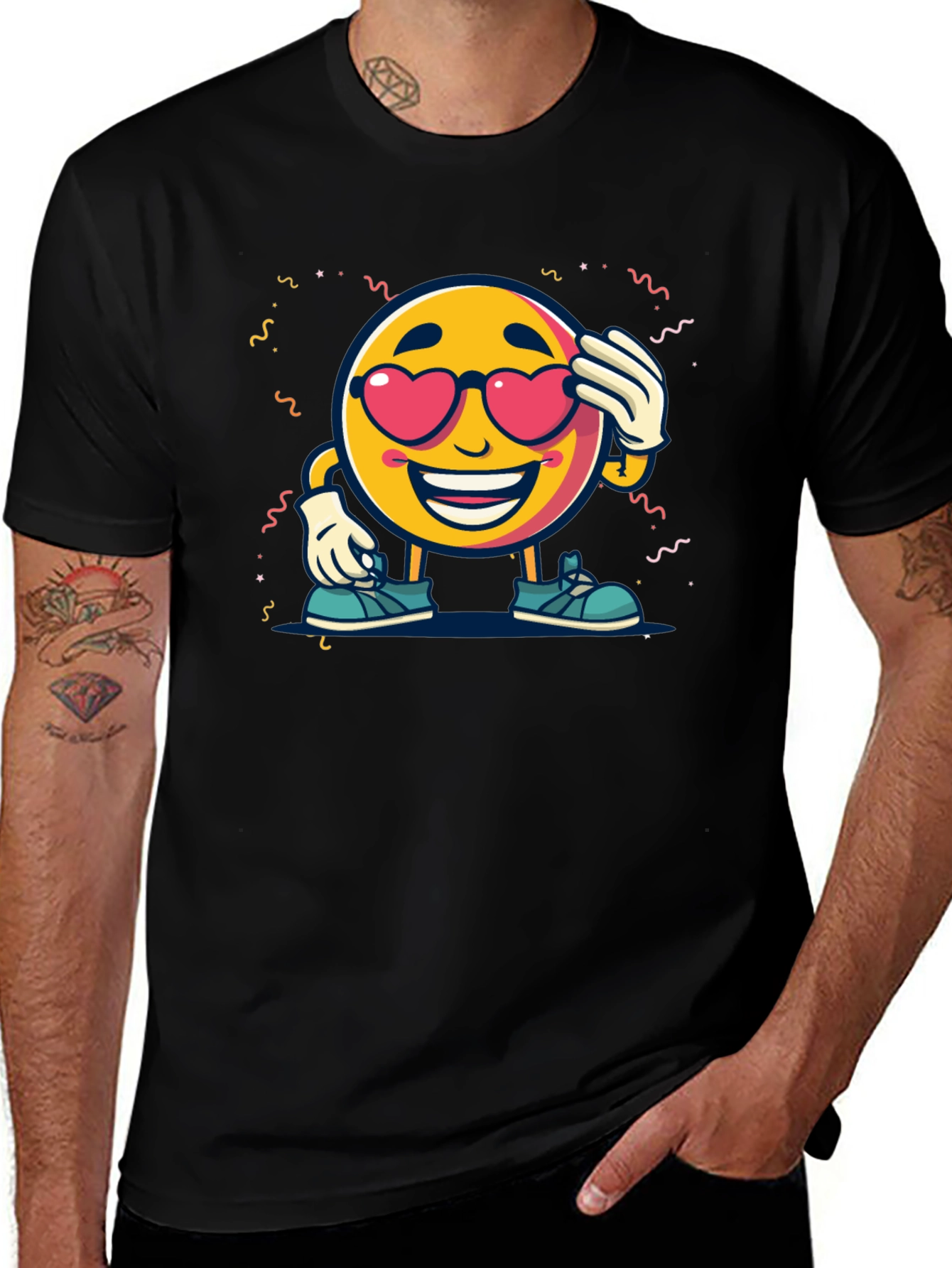 Variant 11 of Emoji Heart Eyes Black T-Shirt