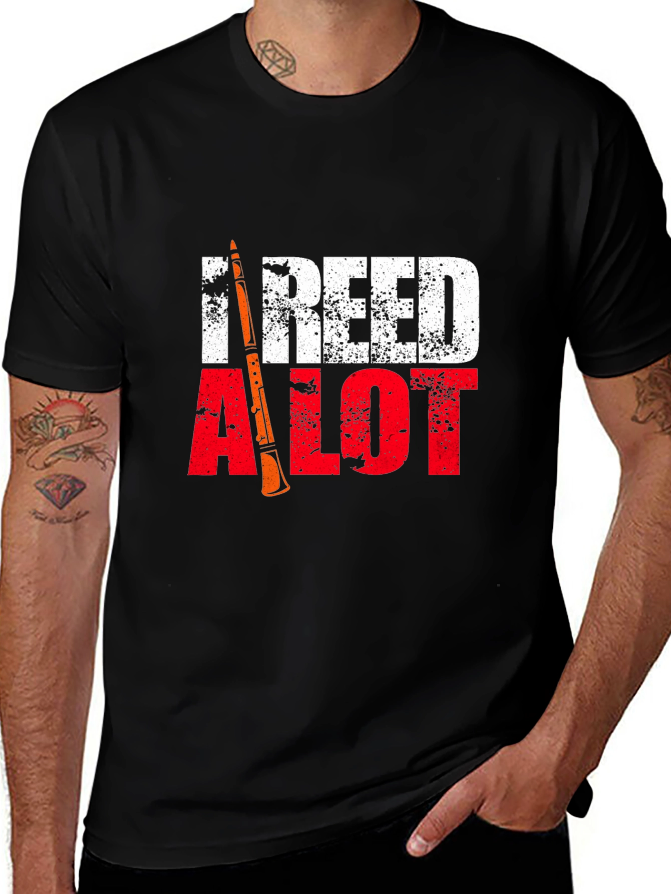 Variant 29 of I Reed A Lot Clarinet T-Shirt - Musician Tee
