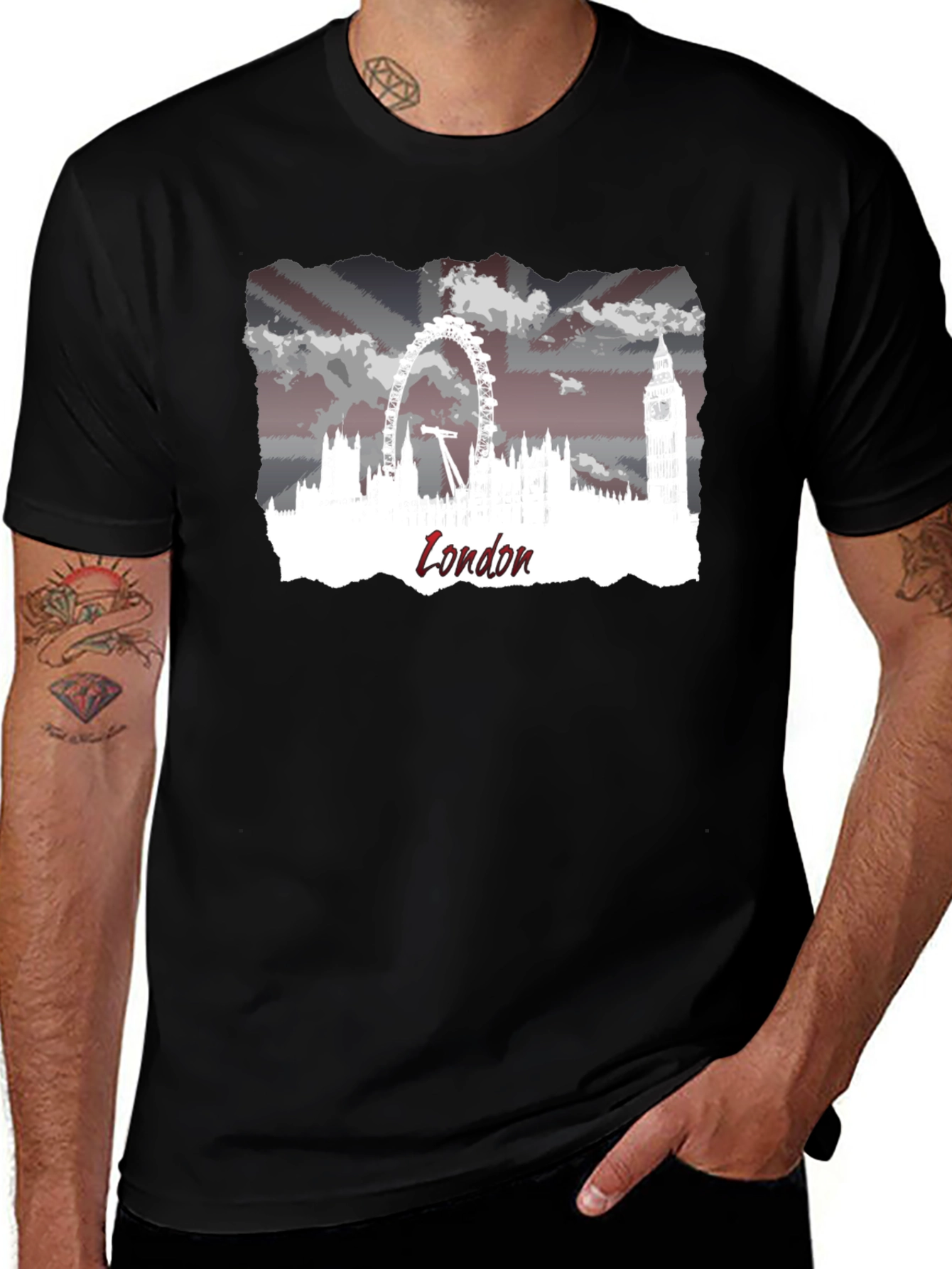 London Skyline Graphic Black T-Shirt