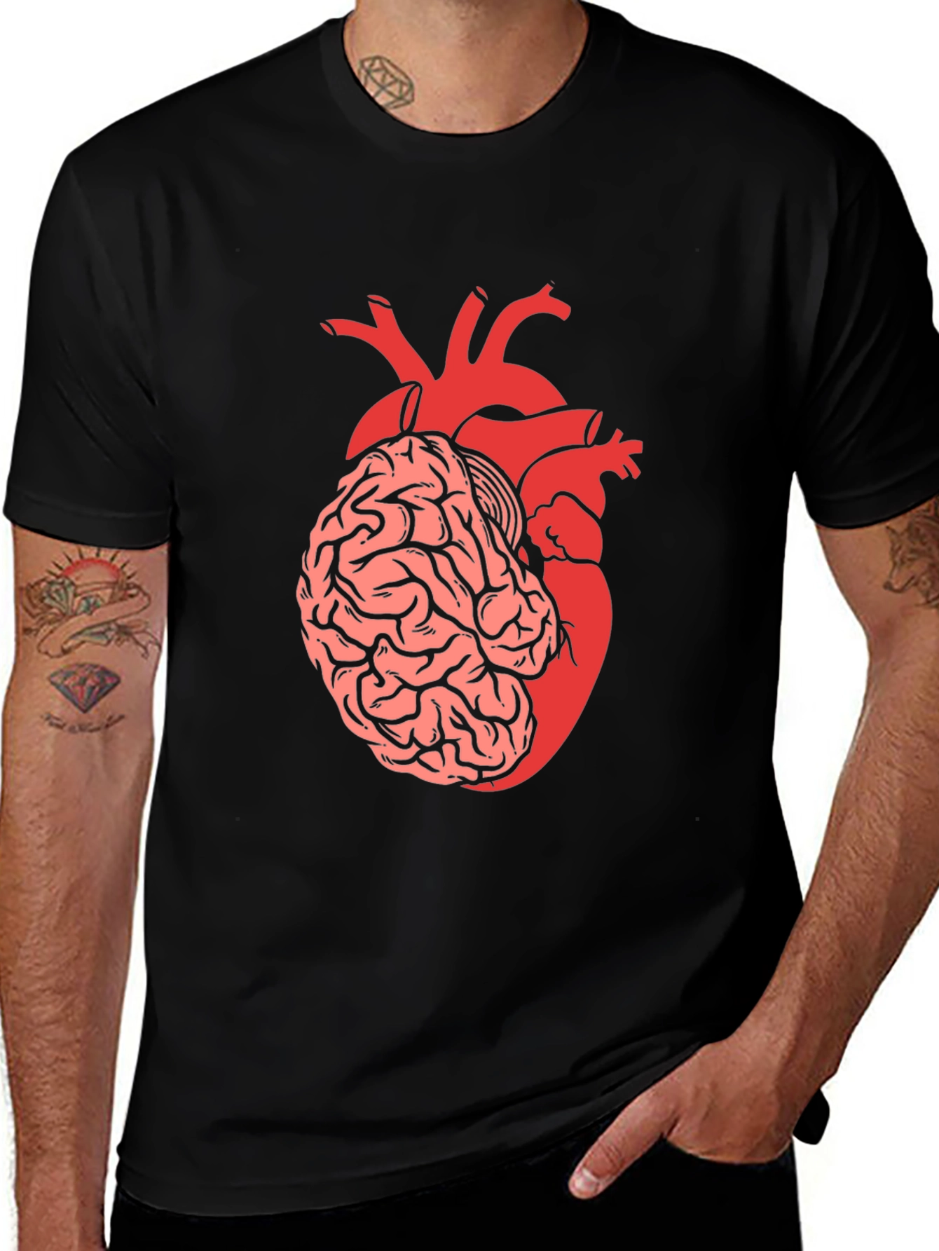Brain & Heart T-Shirt - Think with Your Heart