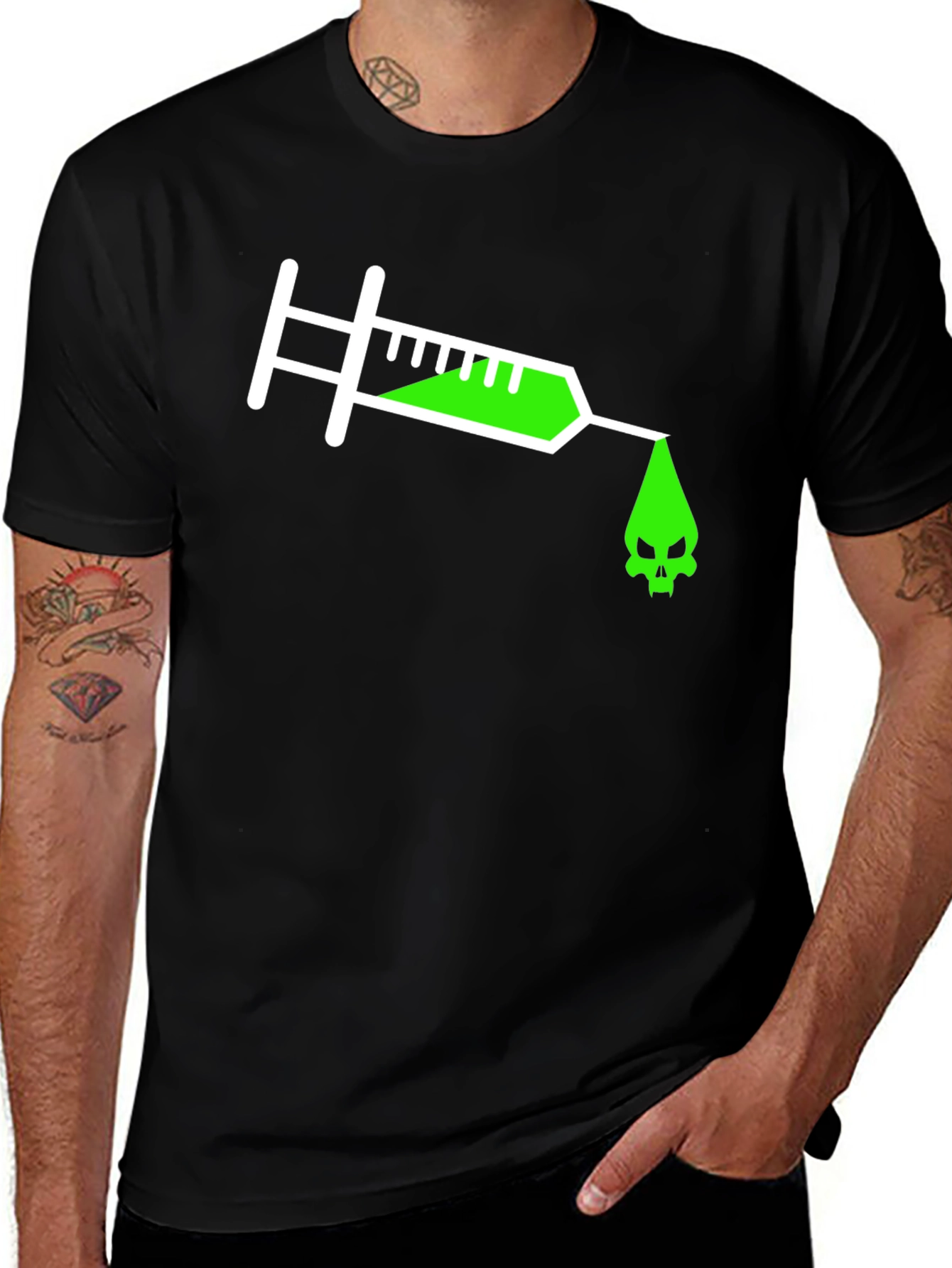 Toxic Injection Tee - Edgy Skull Graphic T-Shirt