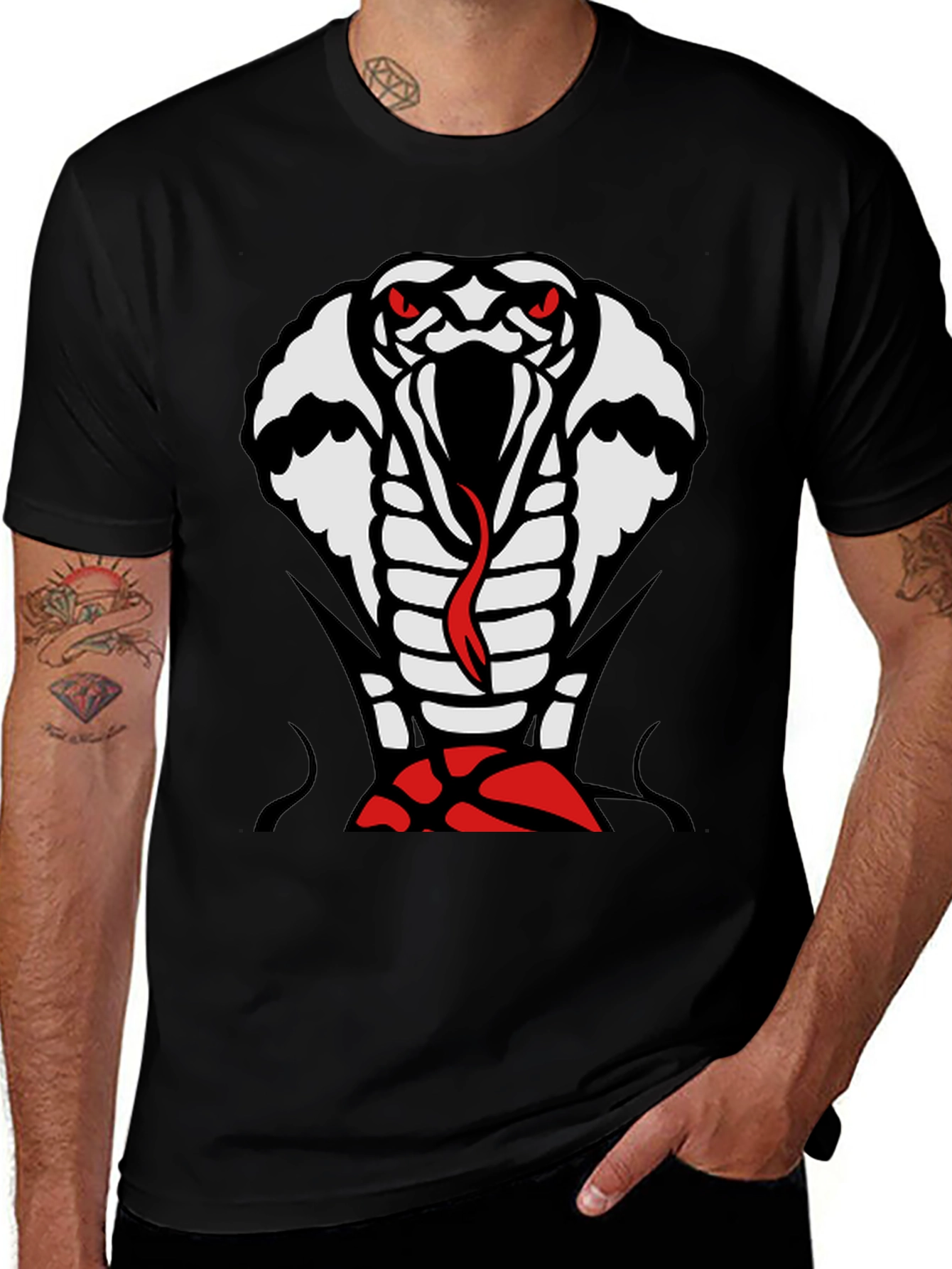 Variant 23 of Cobra Graphic T-Shirt - Men's Black Tee