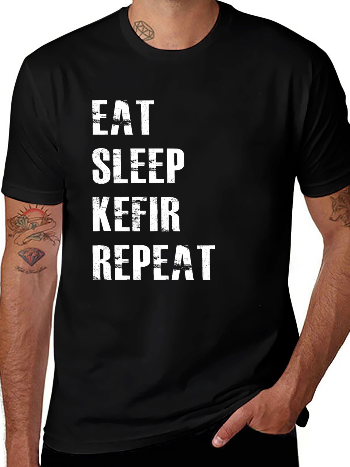 Variant 28 of Eat Sleep Kefir Repeat Black T-Shirt