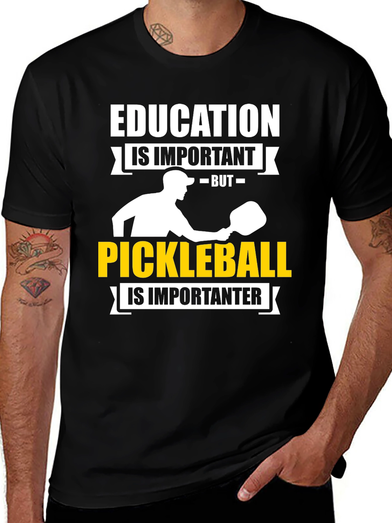 Variant 4 of Education vs Pickleball T-Shirt: Sporty & Fun!