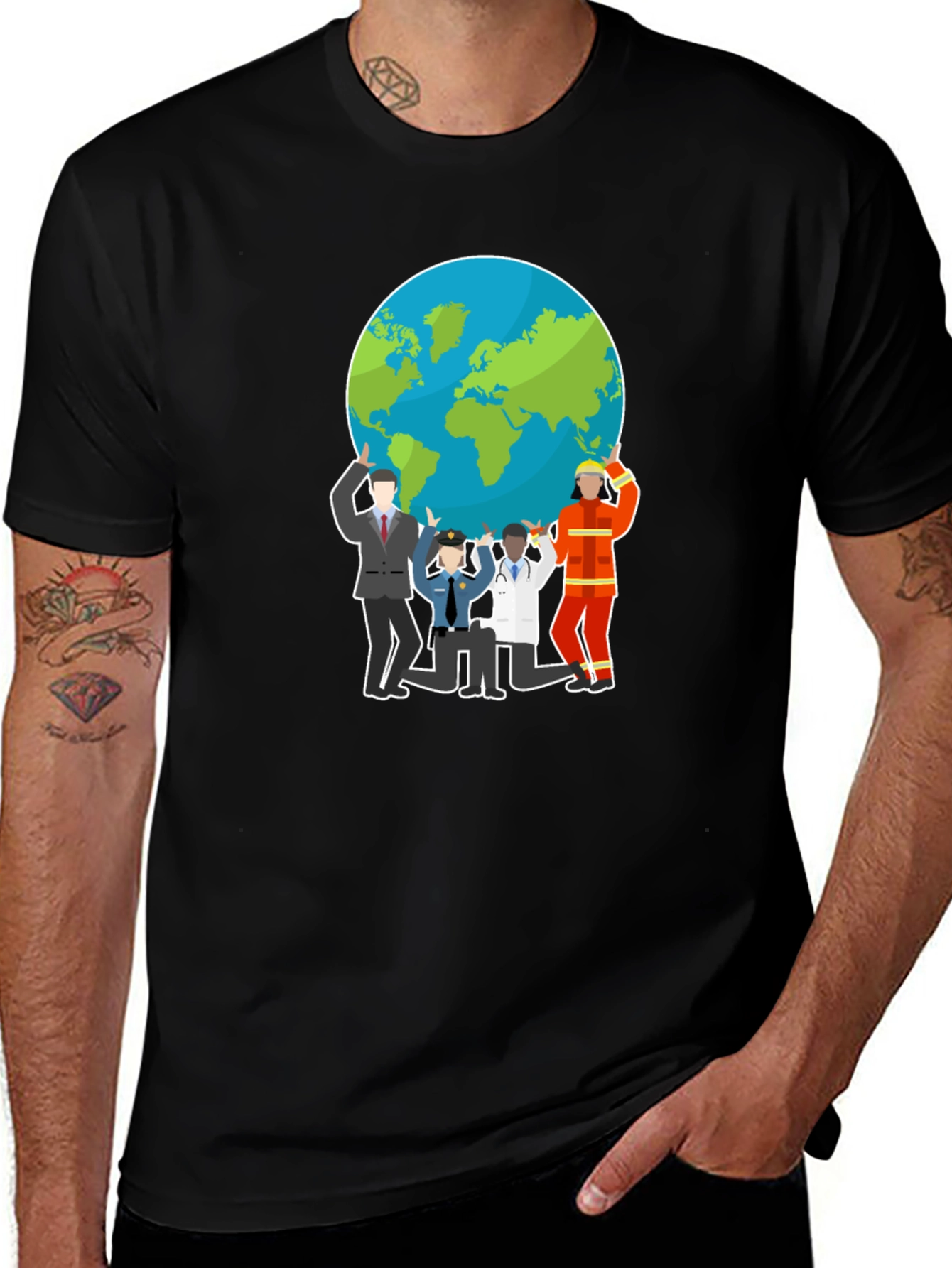 Essential Workers T-Shirt: Holding Up The World