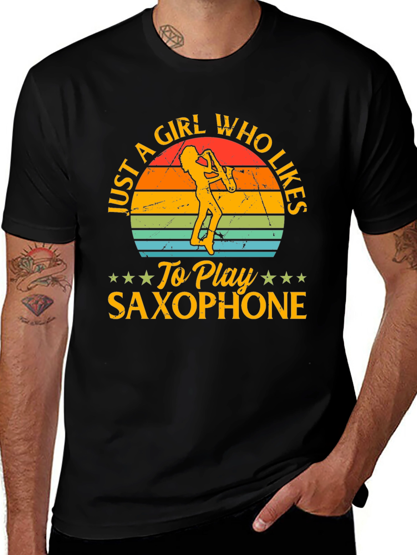 Variant 7 of Saxophone Girl T-Shirt - Music Lover Tee