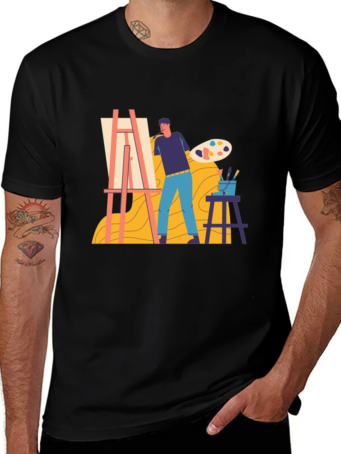 Variant 14 of Artist Painting Graphic Tee - Creative Expression