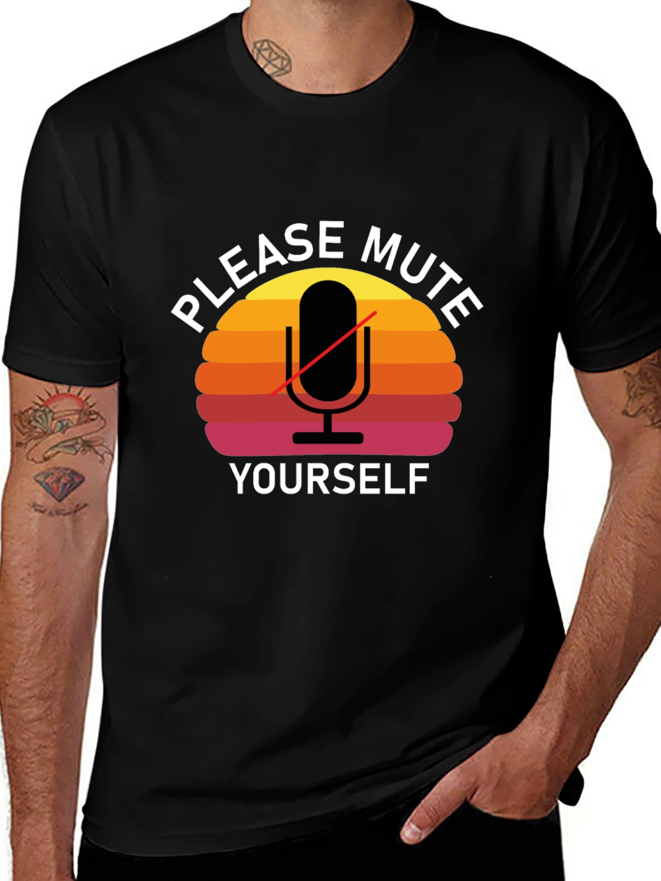 Please Mute Yourself Retro Style Graphic T-Shirt