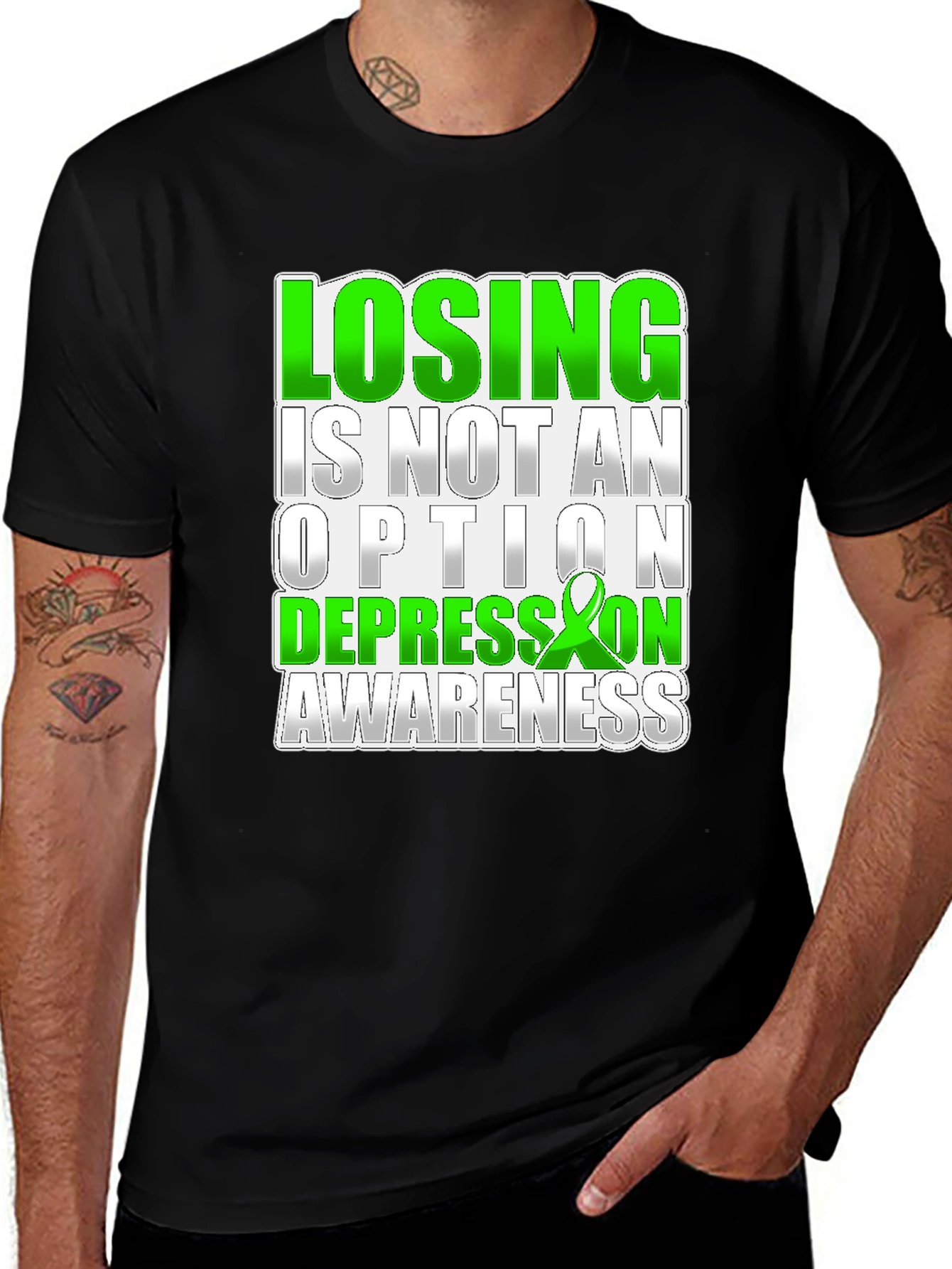 Variant 18 of Losing is Not an Option Depression Awareness Tee