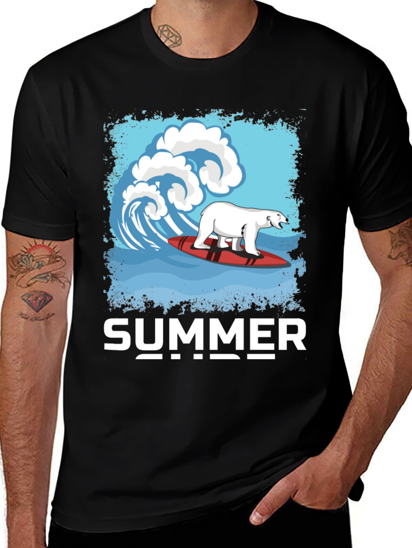 Variant 21 of Surfing Polar Bear Summer T-Shirt