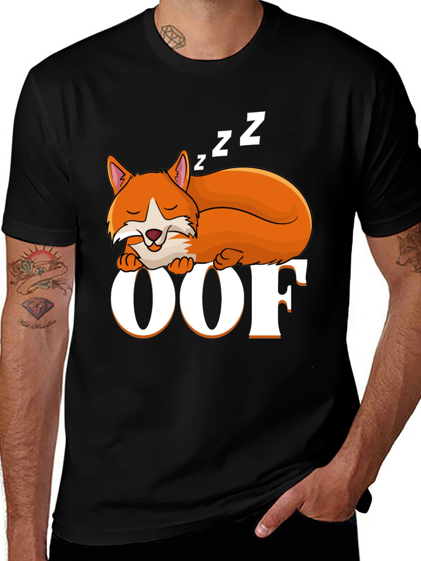 Variant 15 of Sleeping Fox 'OOF' Graphic T-Shirt