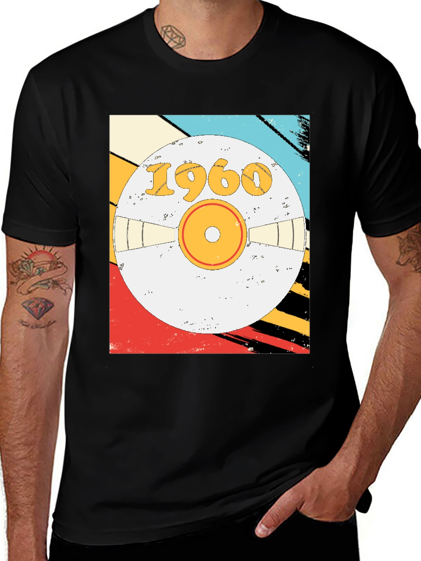 Variant 14 of Vintage 1960 Record Design T-Shirt