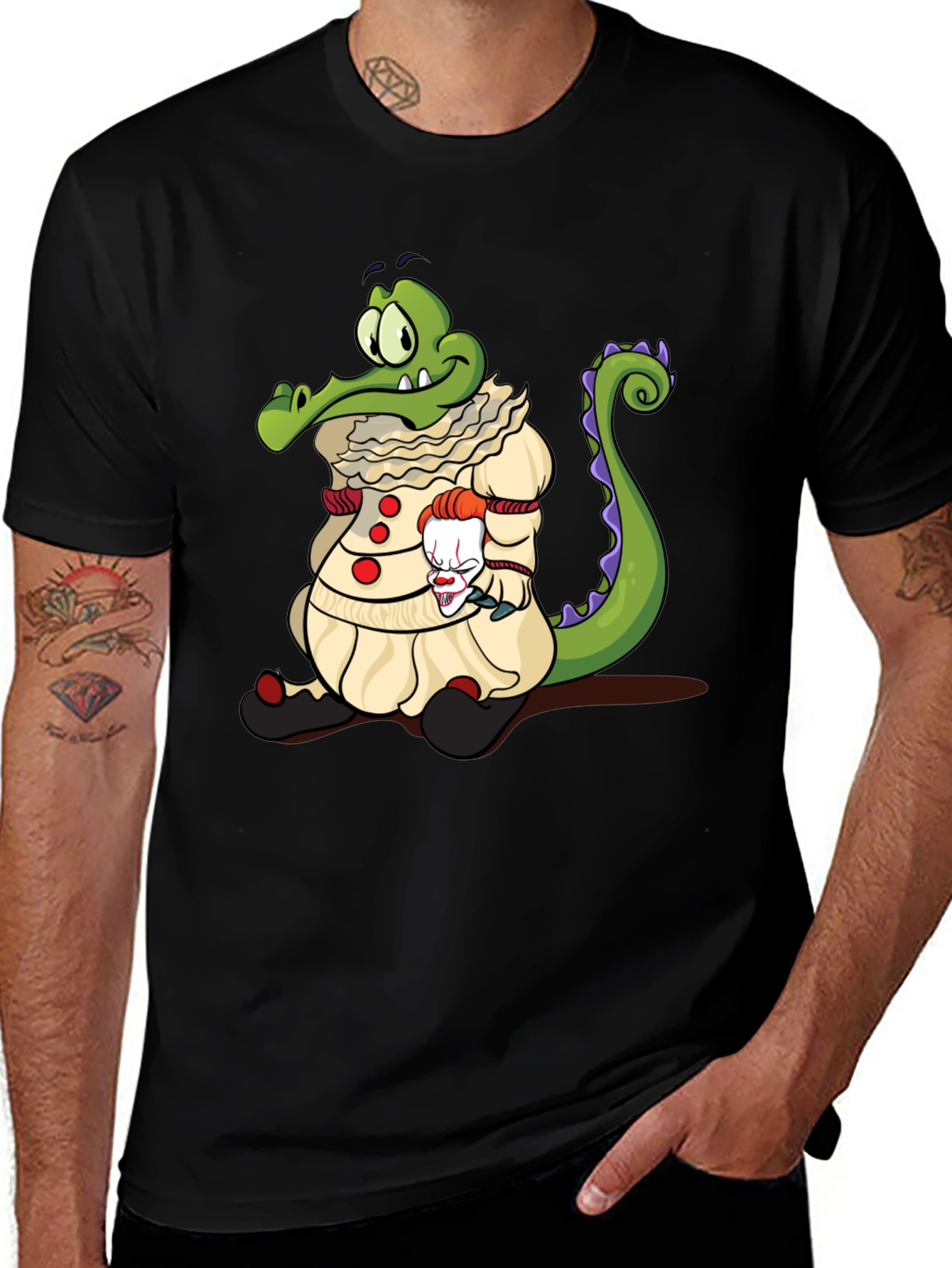 Variant 22 of Creepy Clown Alligator Graphic Tee