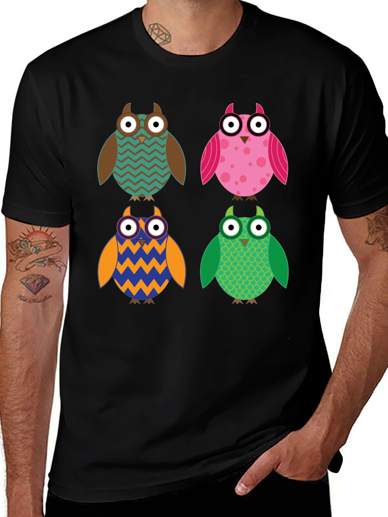 Variant 22 of Owl Pattern T-Shirt - Unique Design, Comfort Fit