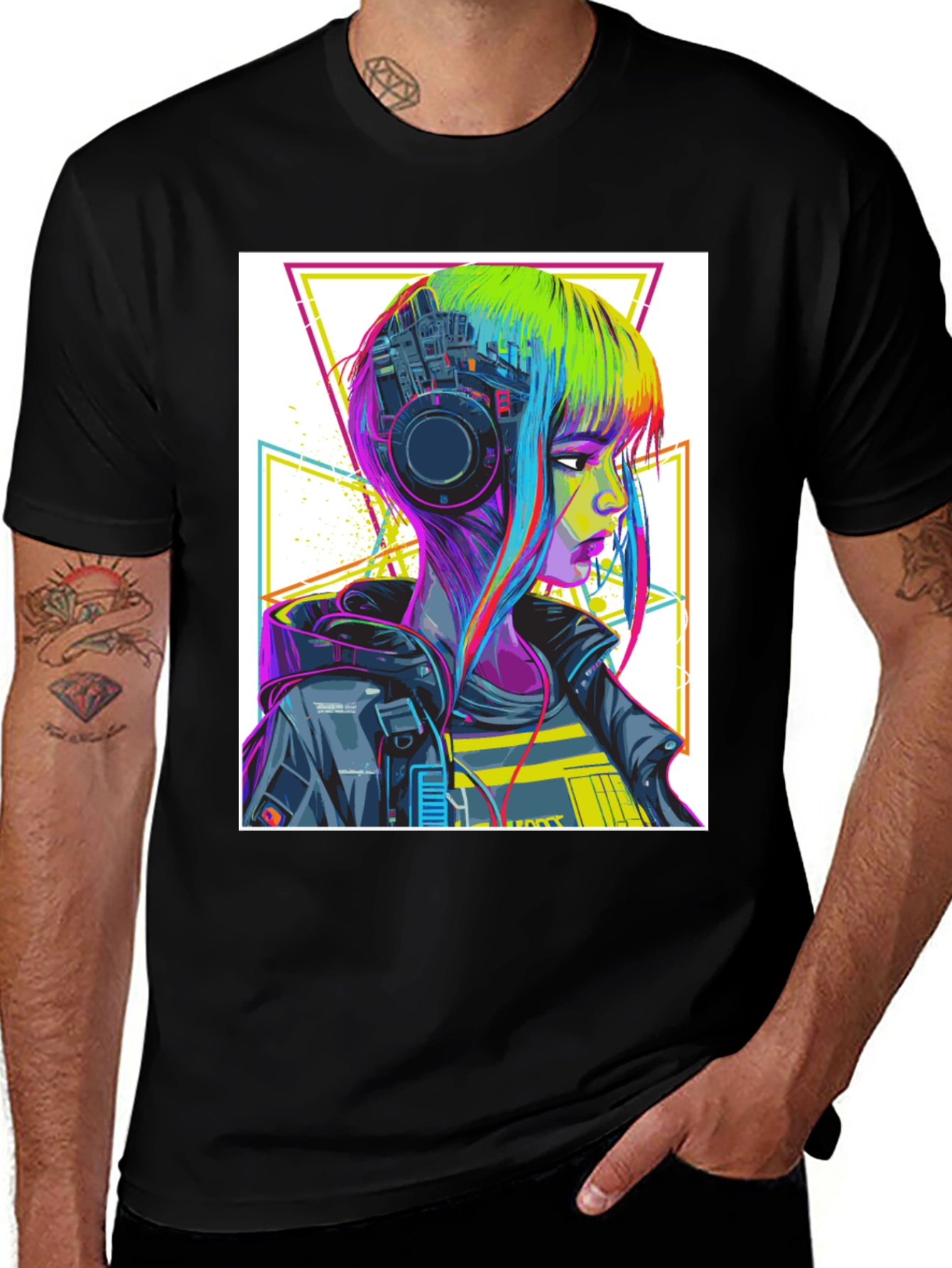 Variant 17 of Cyberpunk Girl Graphic Tee - Modern Streetwear