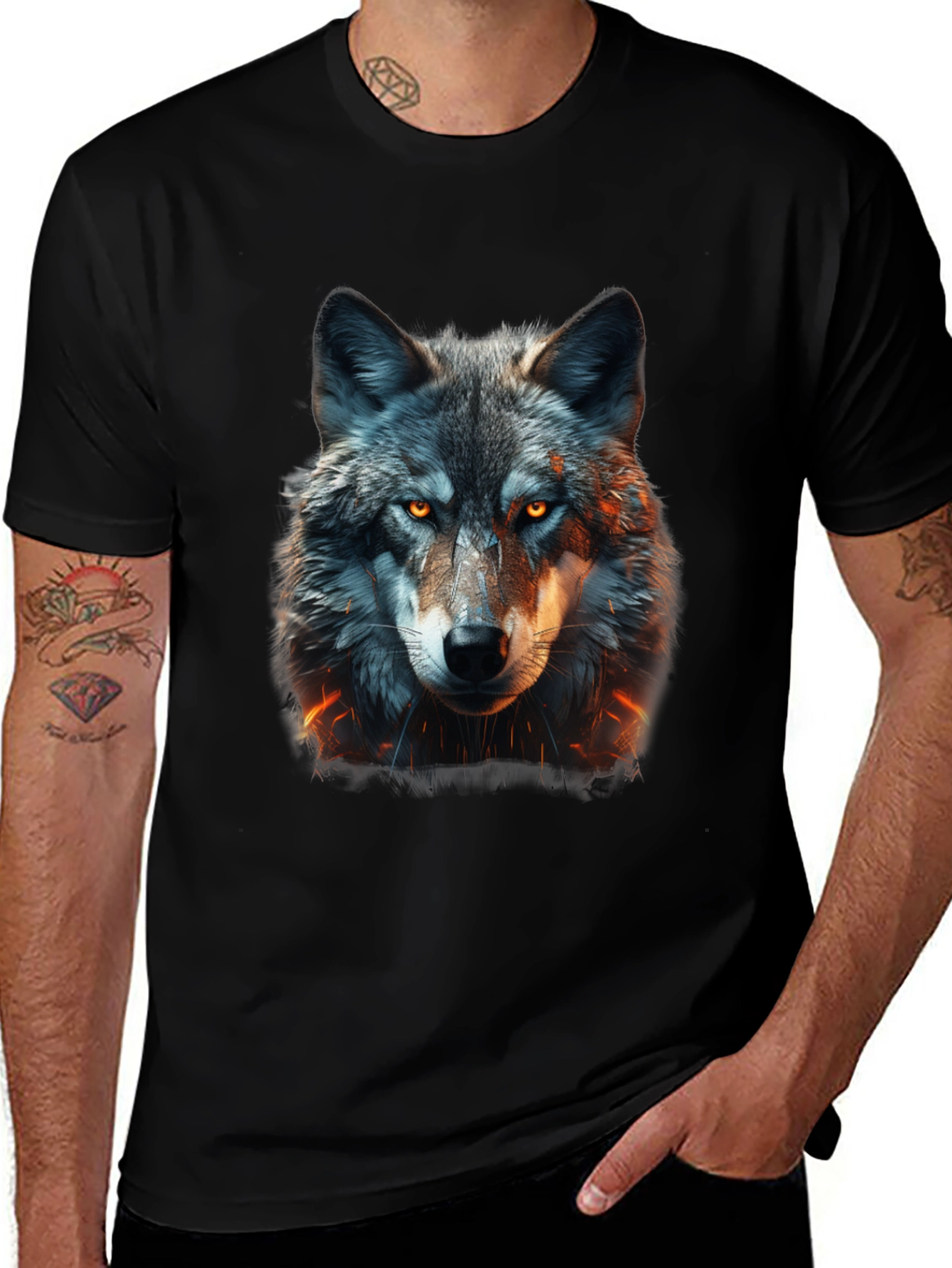 Variant 19 of Wolf Graphic Tee - Fierce Animal Design
