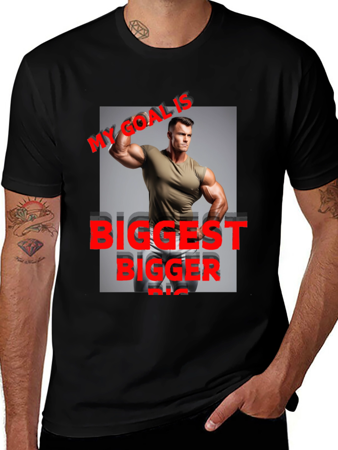 Variant 7 of My Goal Is Biggest T-Shirt - Bodybuilding Motivation