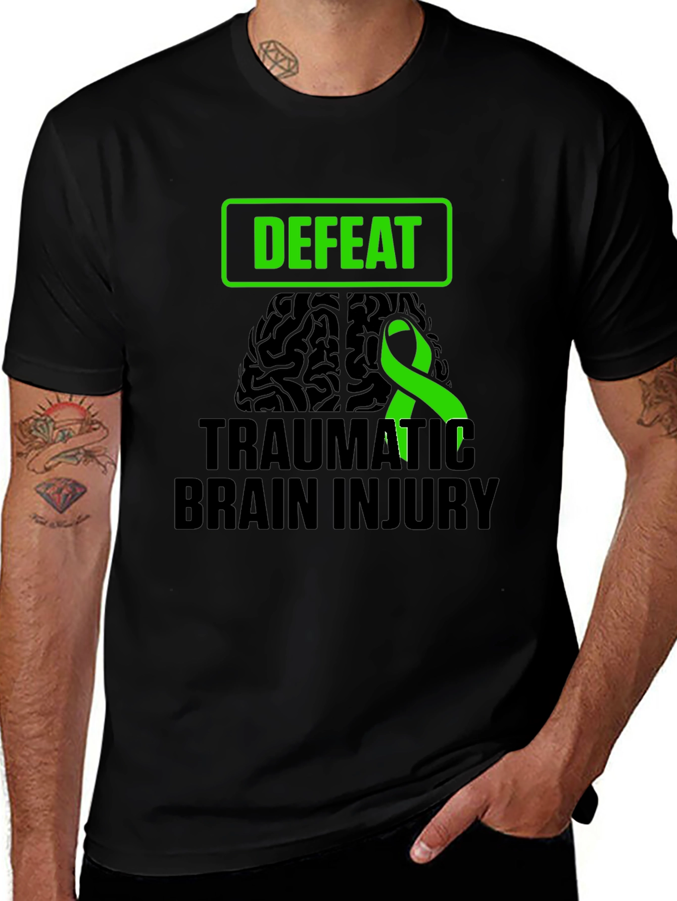 Defeat Traumatic Brain Injury Awareness T-Shirt