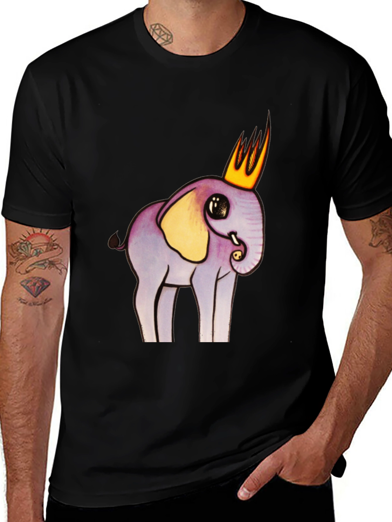 Variant 7 of Elephant Crown T-Shirt - Whimsical Design, Unique Style