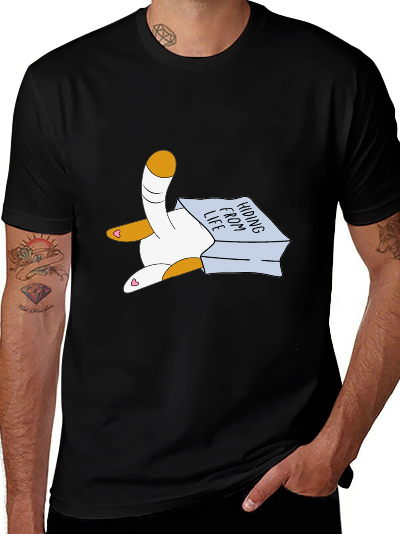 Variant 8 of Hiding From Life Cat T-Shirt