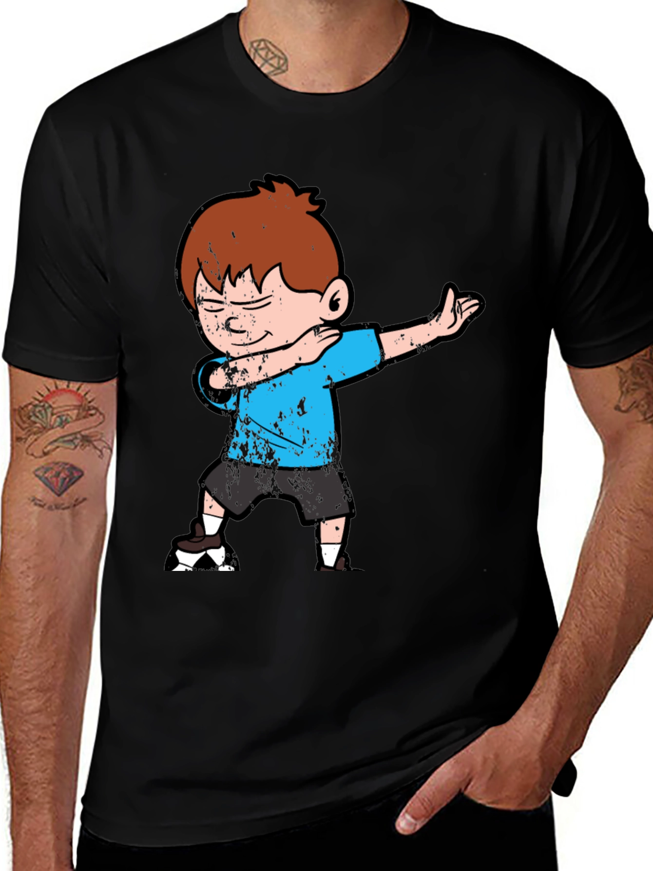 Variant 22 of Dabbing Boy Graphic Tee - Fun Black T-Shirt