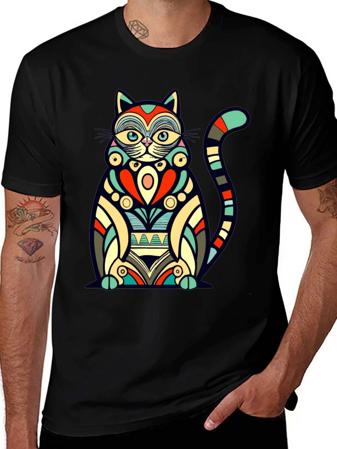 Variant 3 of Abstract Cat Graphic Tee