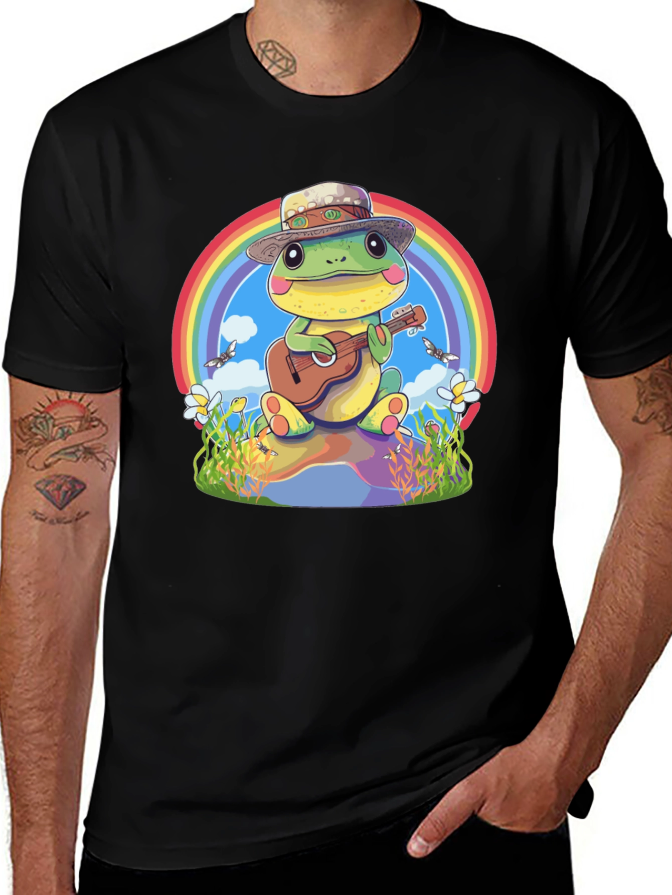 Variant 3 of Frog Playing Guitar T-Shirt