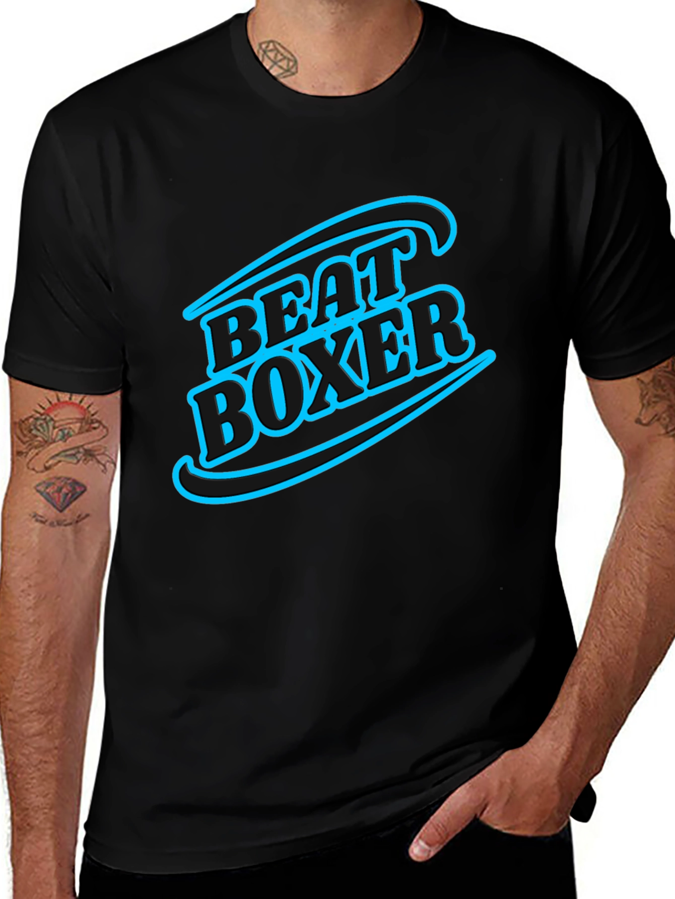 Beat Boxer Graphic Tee - Stylish Black T-Shirt