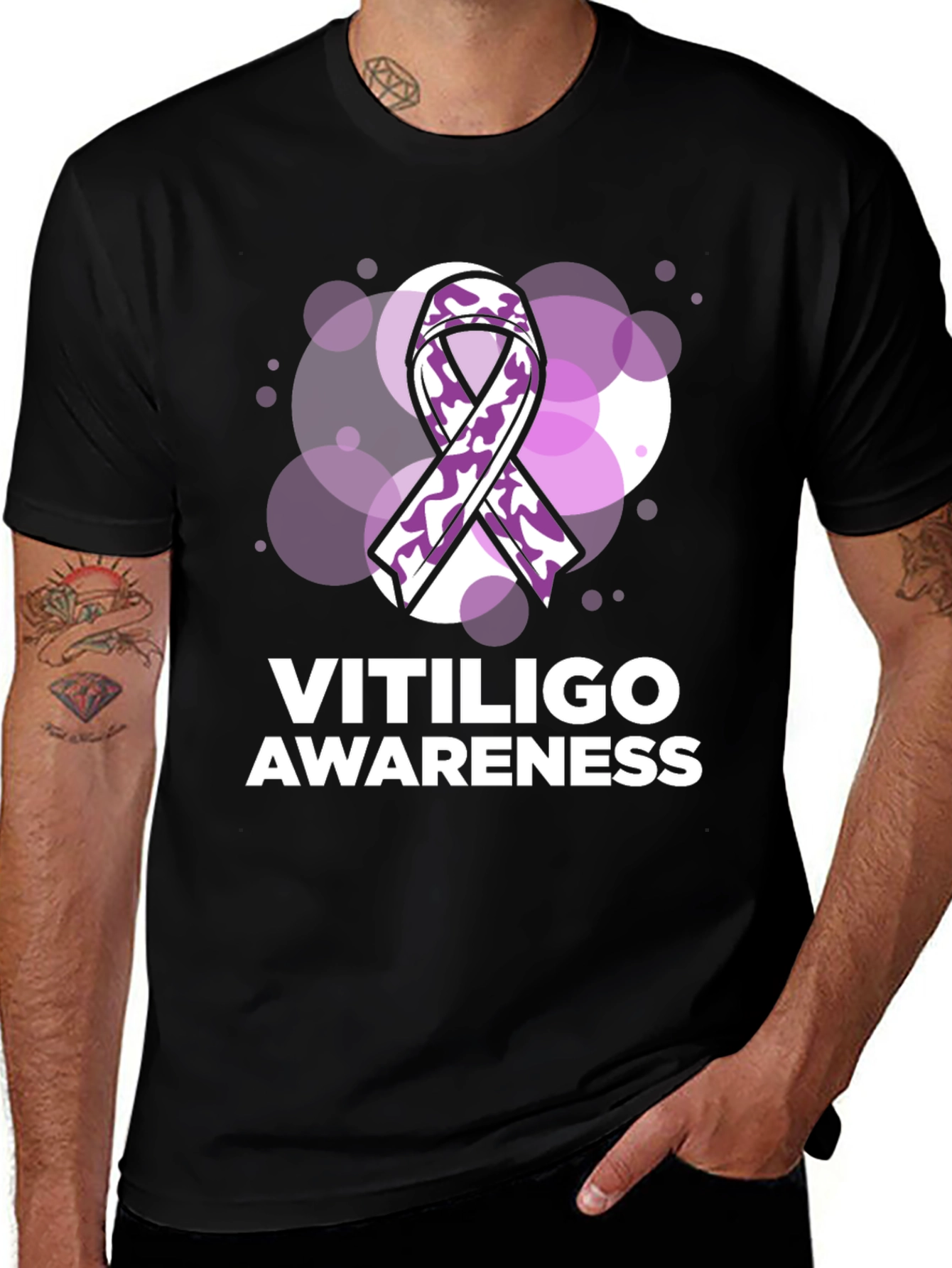Vitiligo Awareness Ribbon T-Shirt - Support & Show Your Care