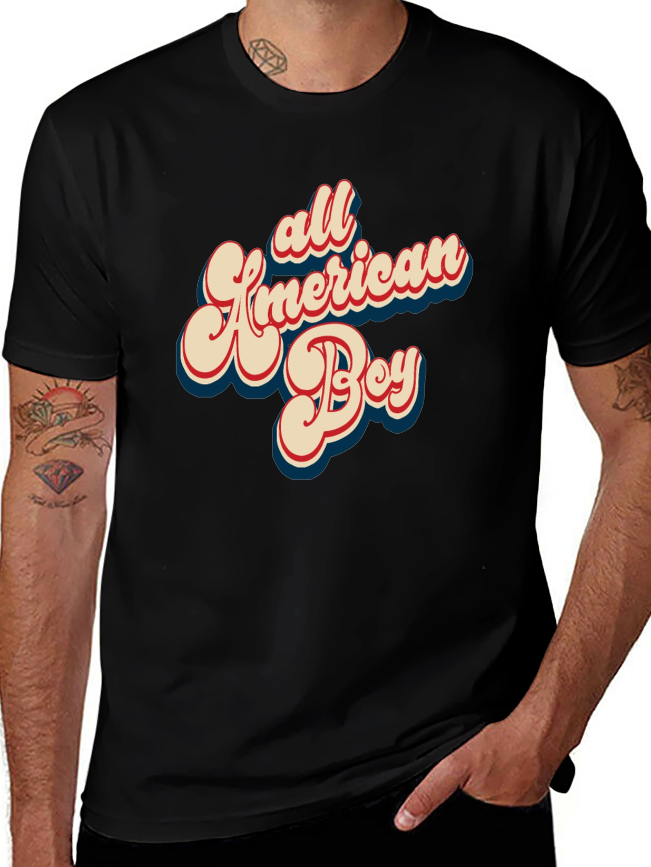 Variant 29 of All American Boy Graphic Tee - Vintage Style