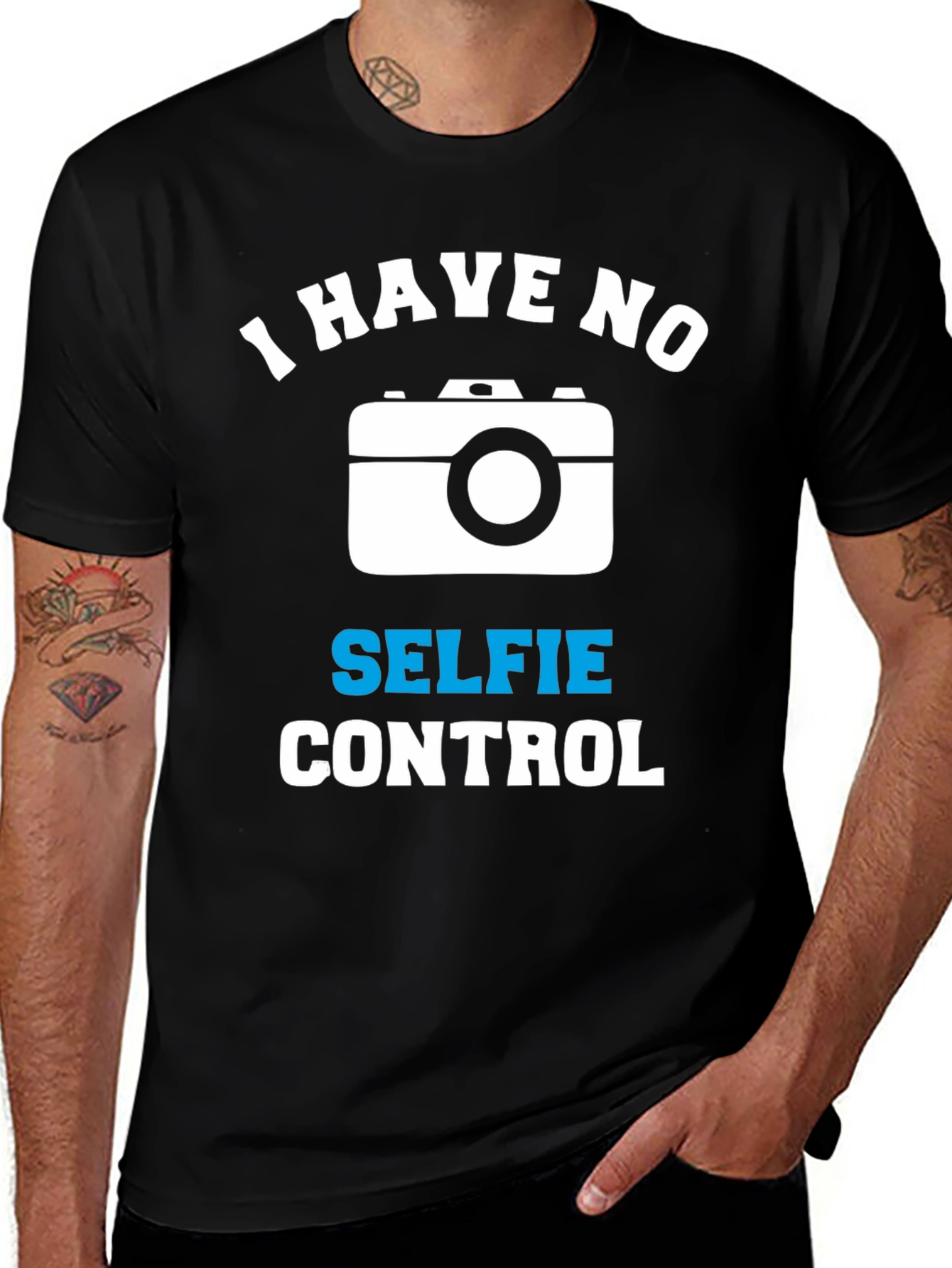 Variant 14 of Funny "Selfie Control" Graphic T-Shirt