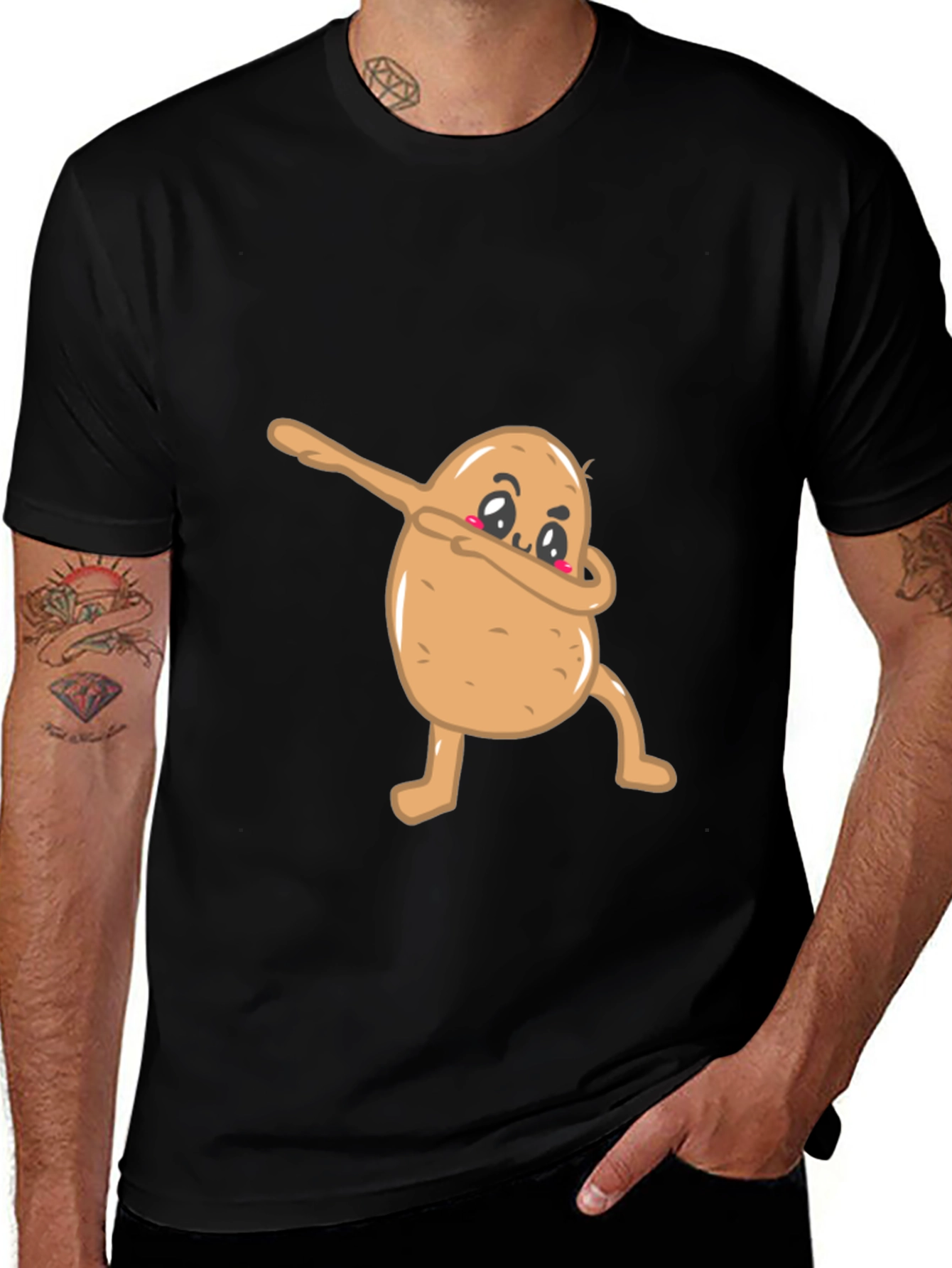 Variant 25 of Dabbing Potato Graphic Tee - Funny & Unique!