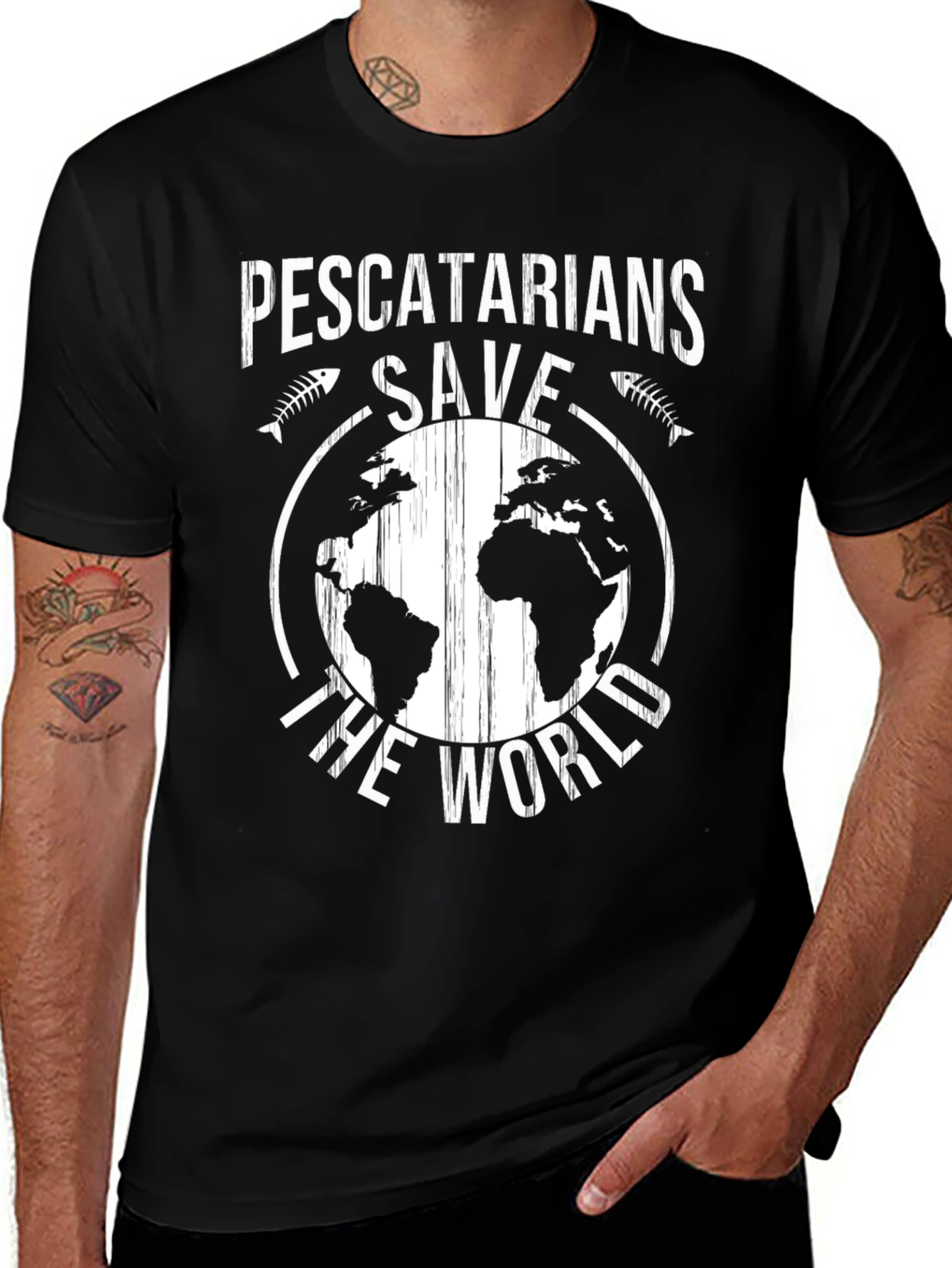 Variant 21 of Pescatarian Save The World Graphic T-Shirt