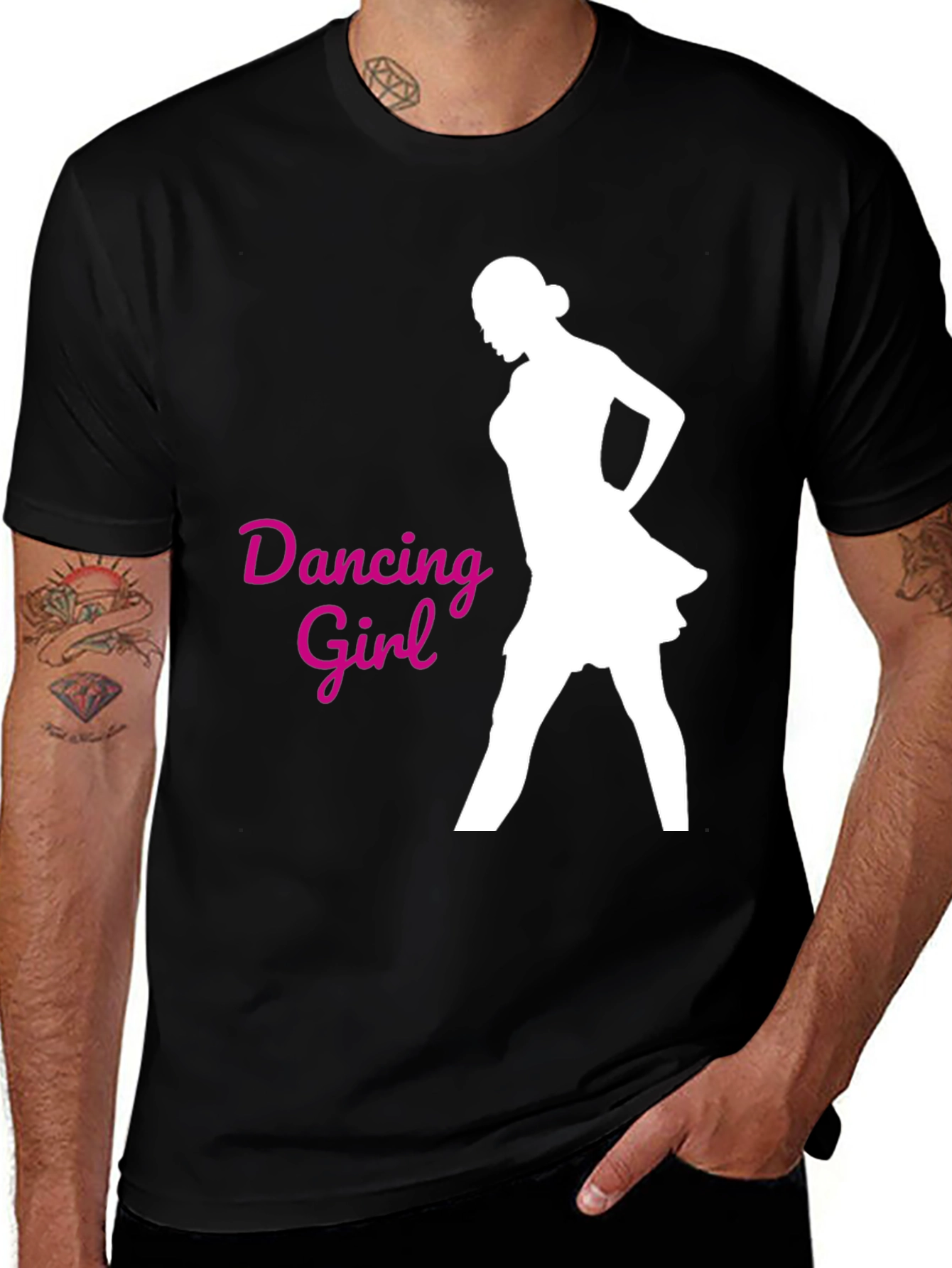 Variant 13 of Dancing Girl Graphic Tee - Black
