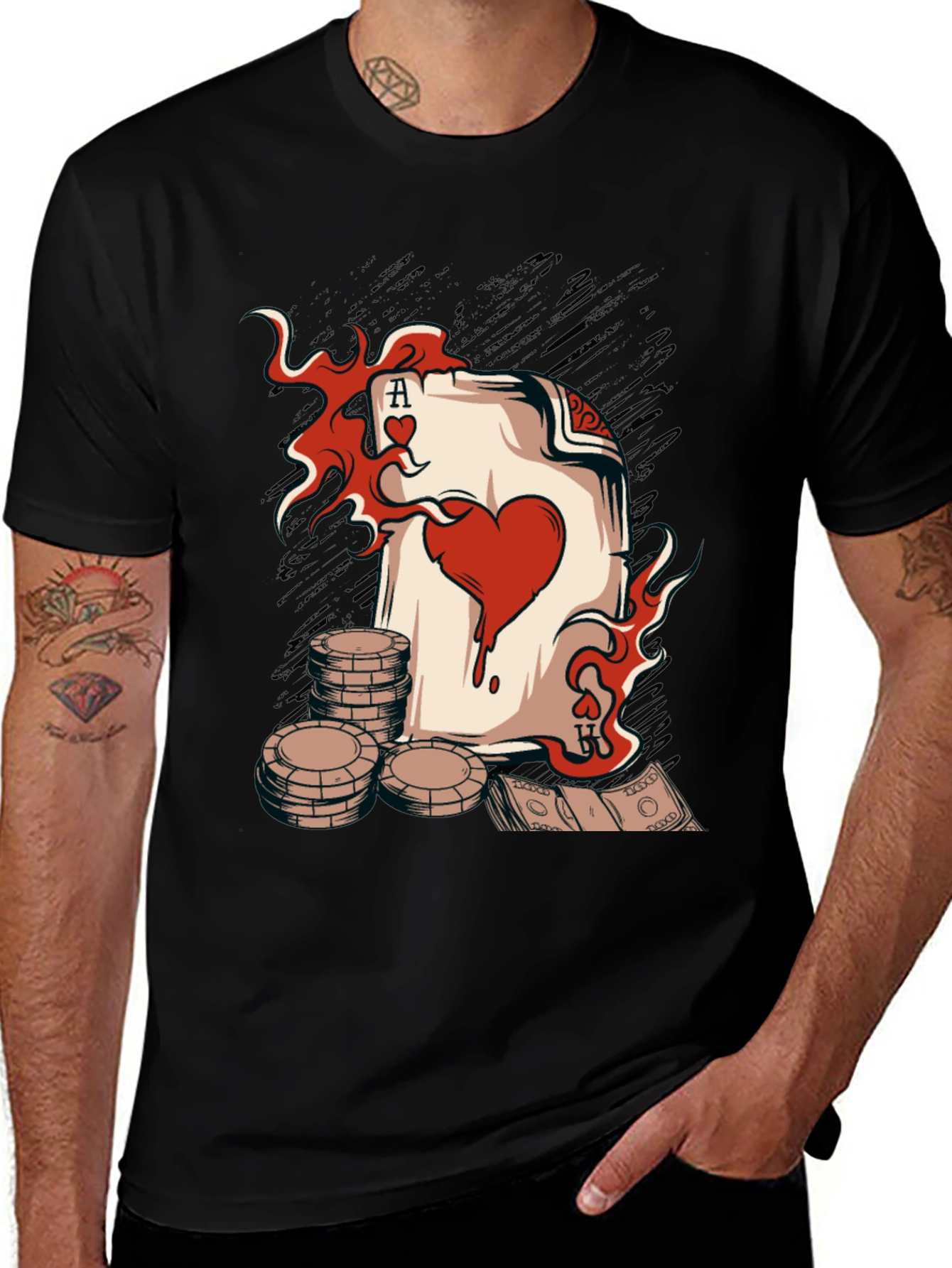 Variant 22 of Ace of Hearts Poker T-Shirt - Lucky Gambling Tee