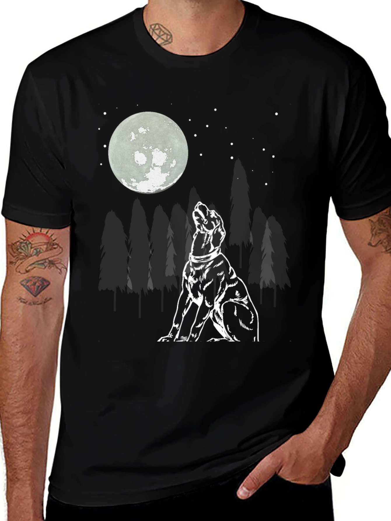 Variant 21 of Dog Howling at Moon Graphic T-Shirt