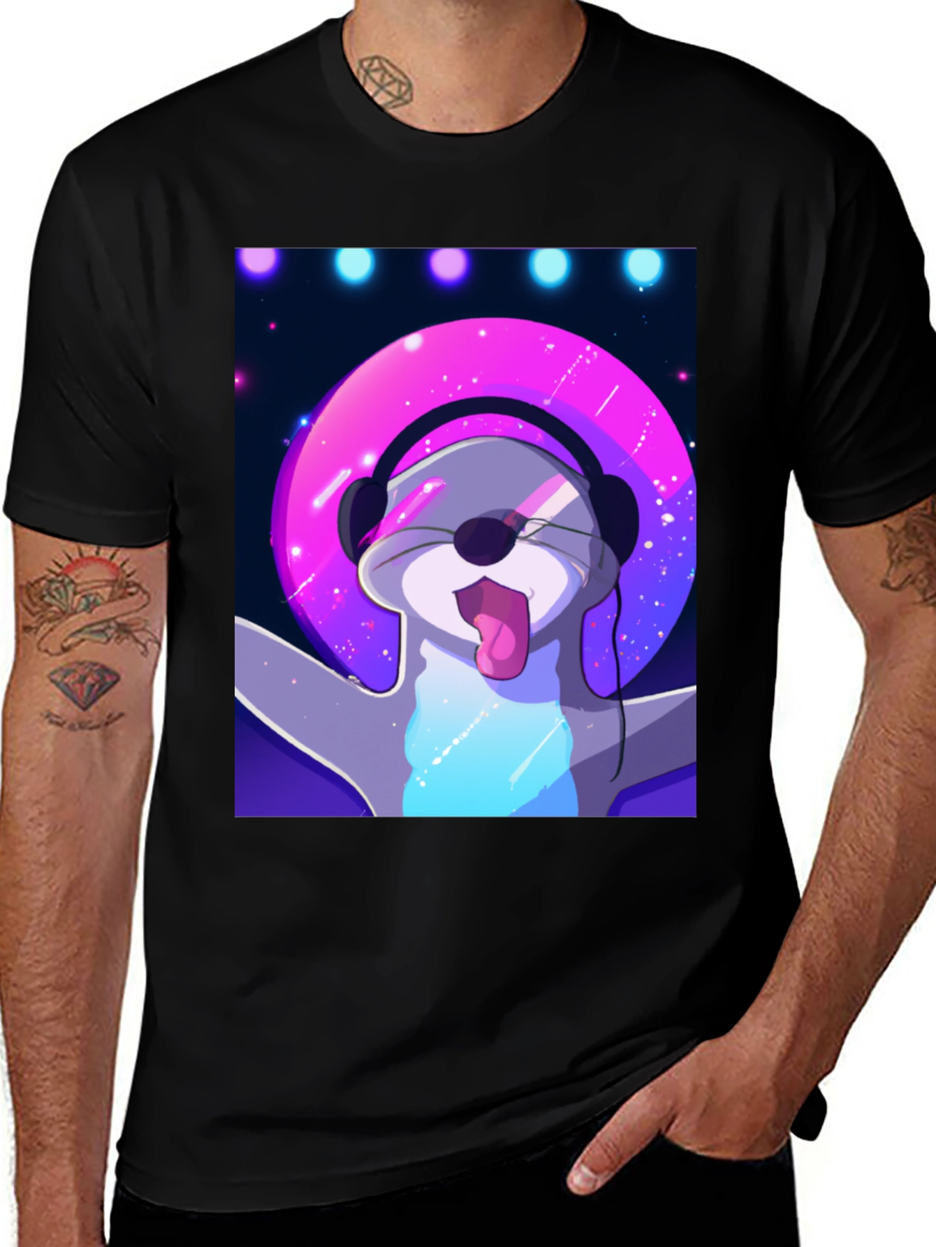 DJ Otter T-Shirt - Galaxy Headphone Graphic Tee