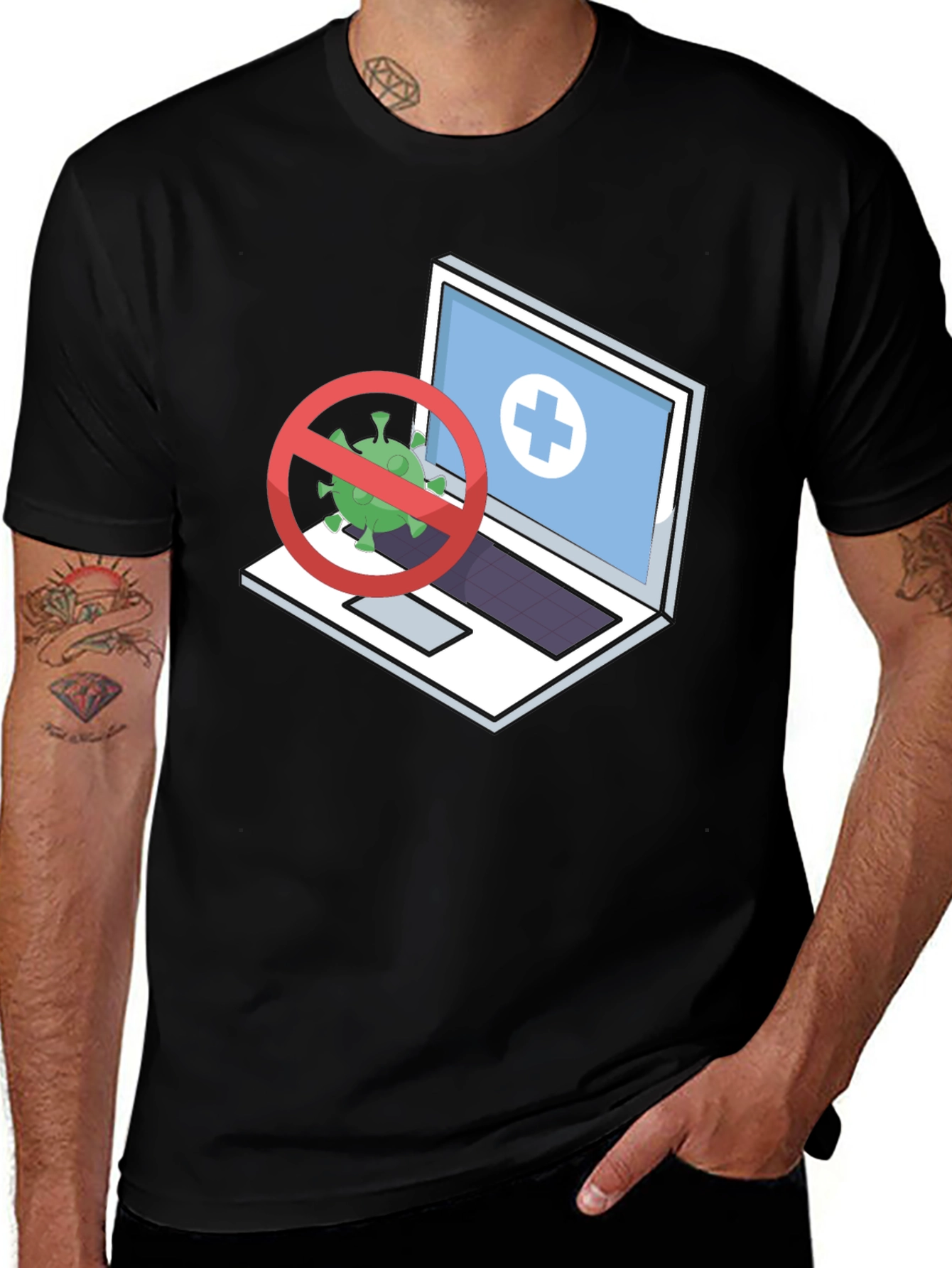 Tech Healthcare T-Shirt - No Virus Allowed!
