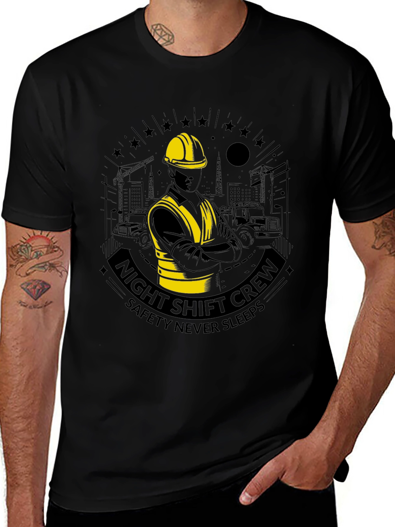 Variant 6 of Night Shift Crew Graphic Tee - Safety First