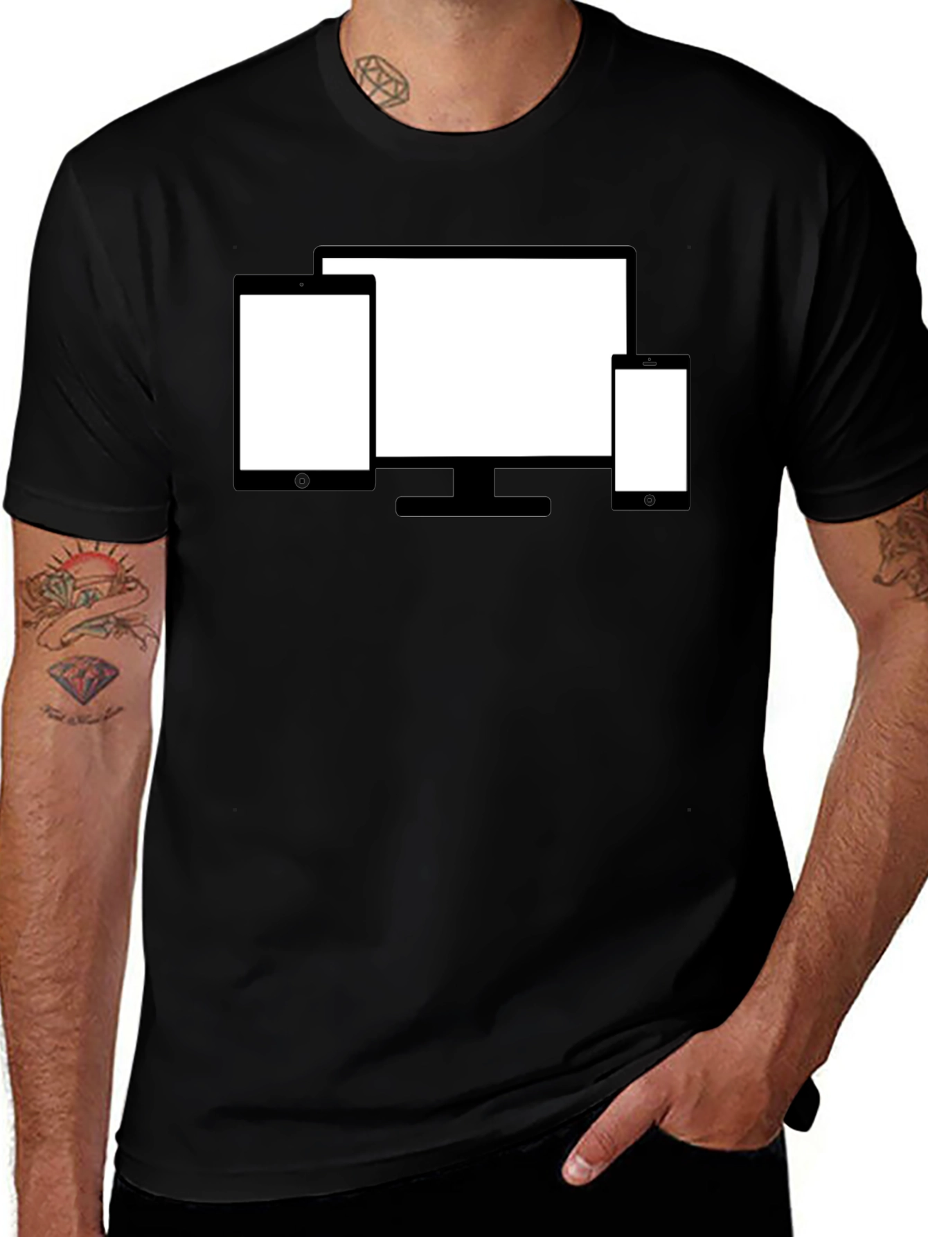 Tech Device Display Black T-Shirt