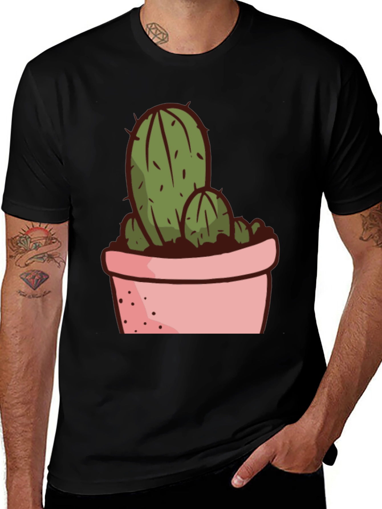 Variant 27 of Cactus Potted Plant Graphic T-Shirt