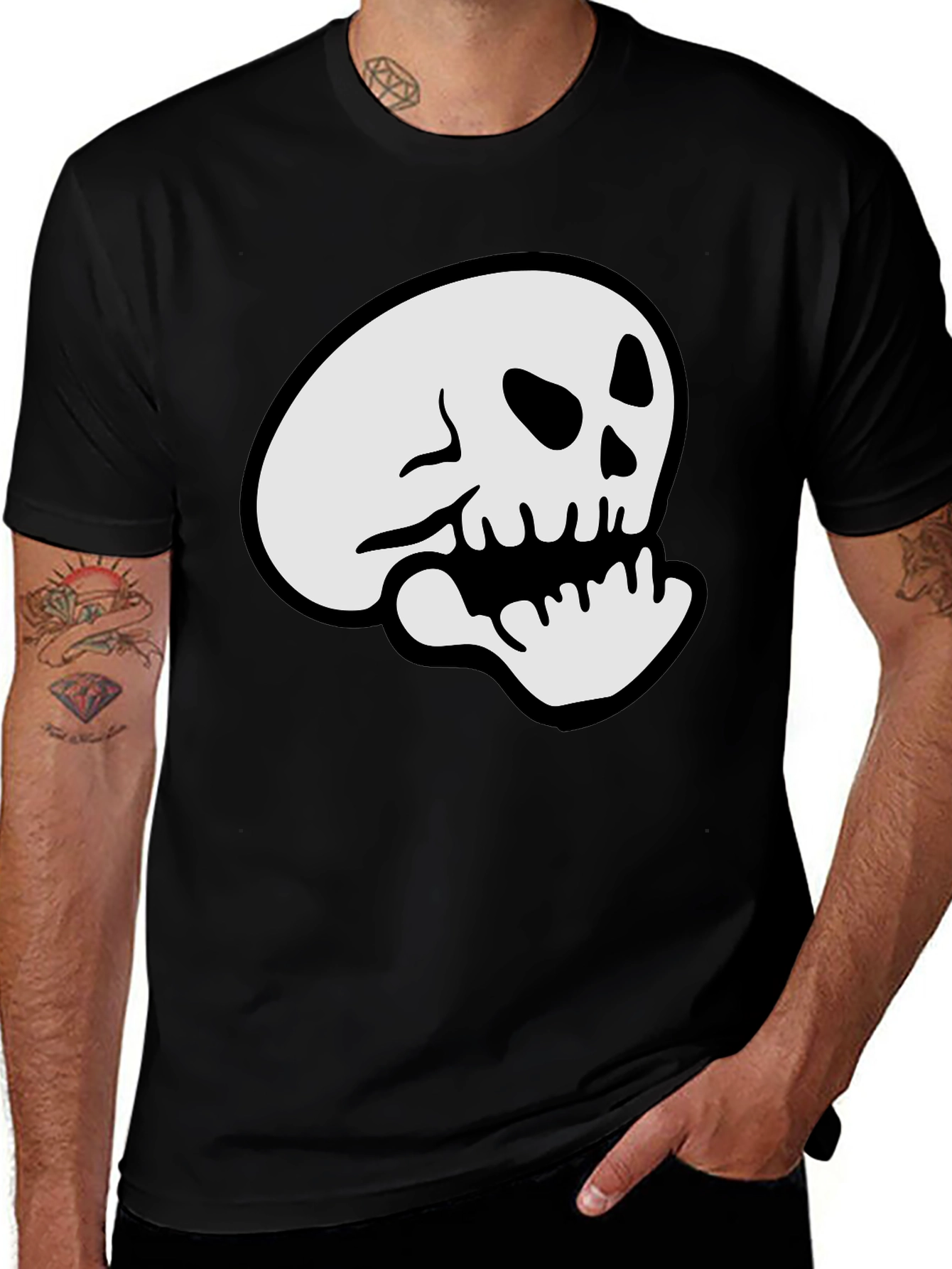 Variant 21 of Skull Graphic Black T-Shirt - Casual Comfort
