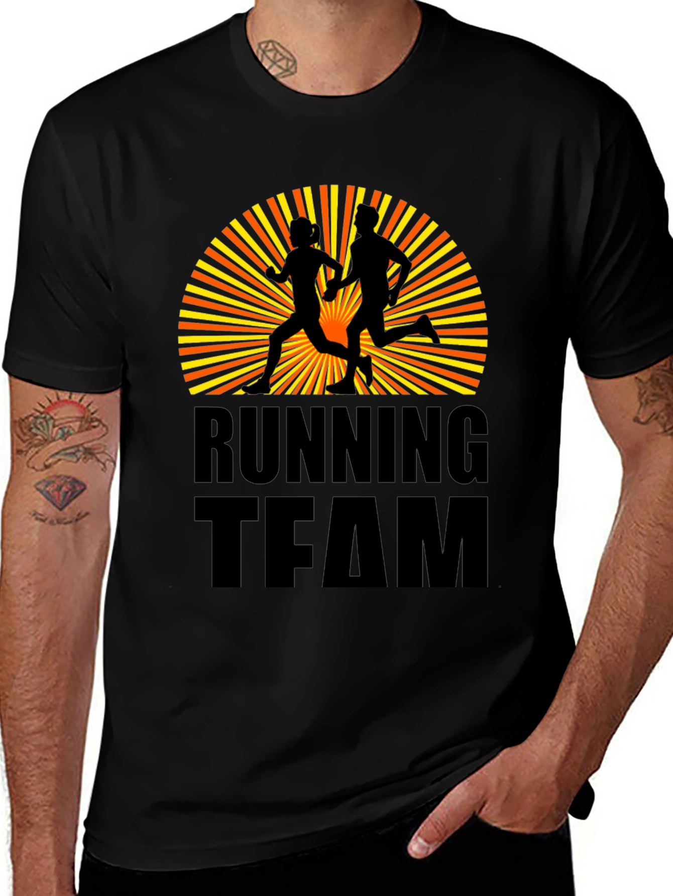 Variant 18 of Running Team Graphic T-Shirt - Black