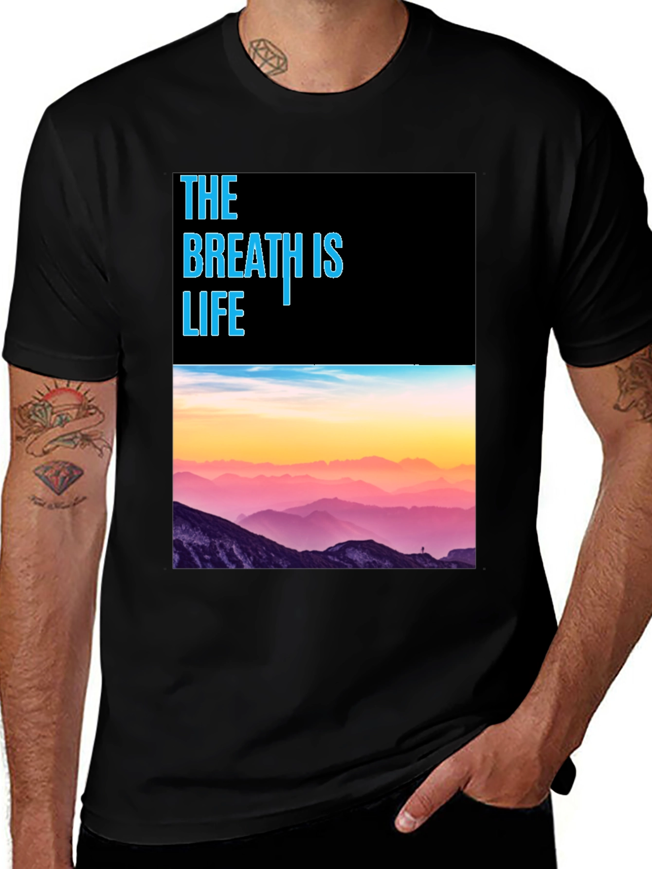 Breath is Life Graphic Tee - Mountain Scene